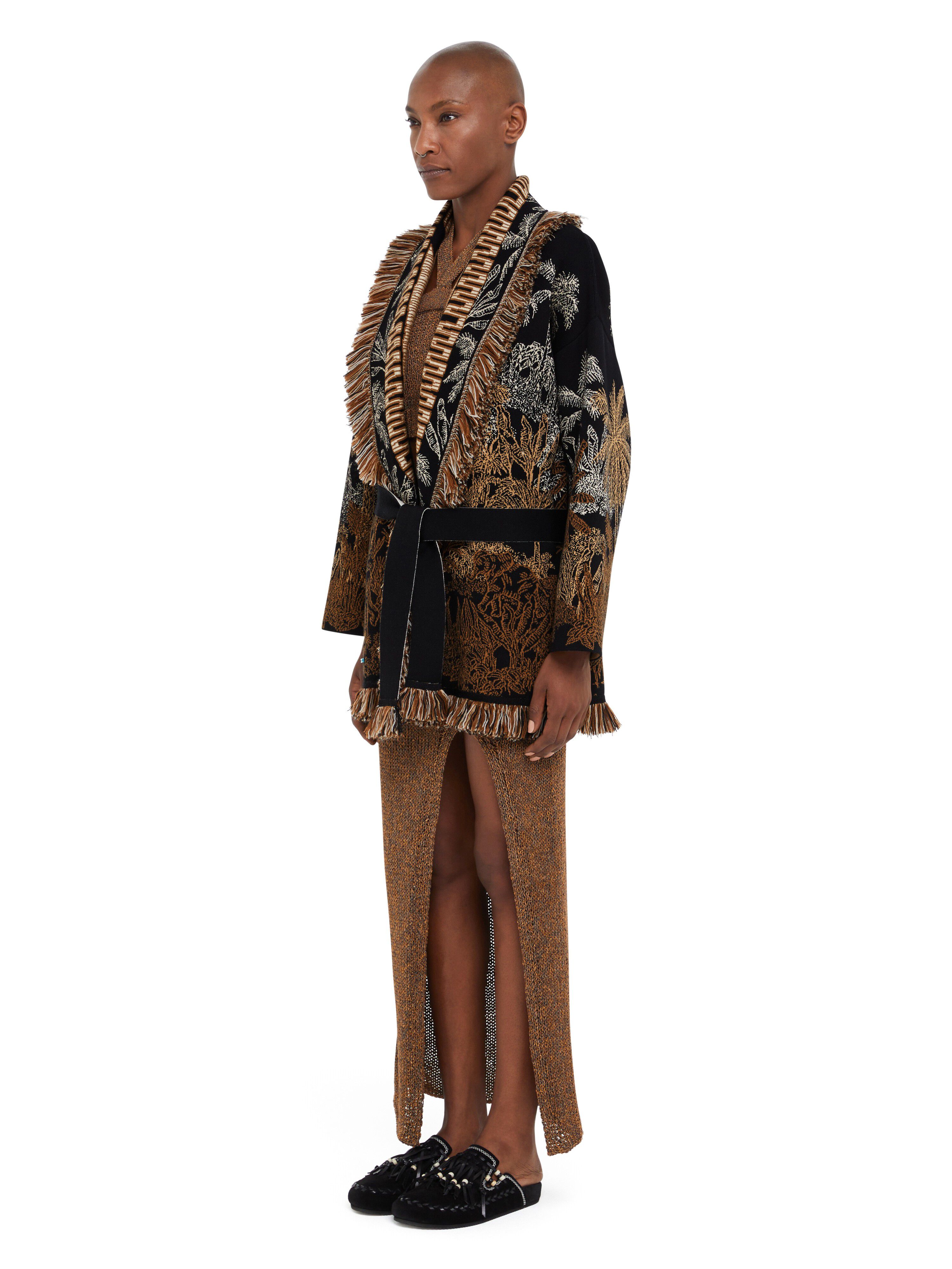Alanui Jungle Toile De Jouy Cardigan Black-Pecan LWHB064R25KNI009