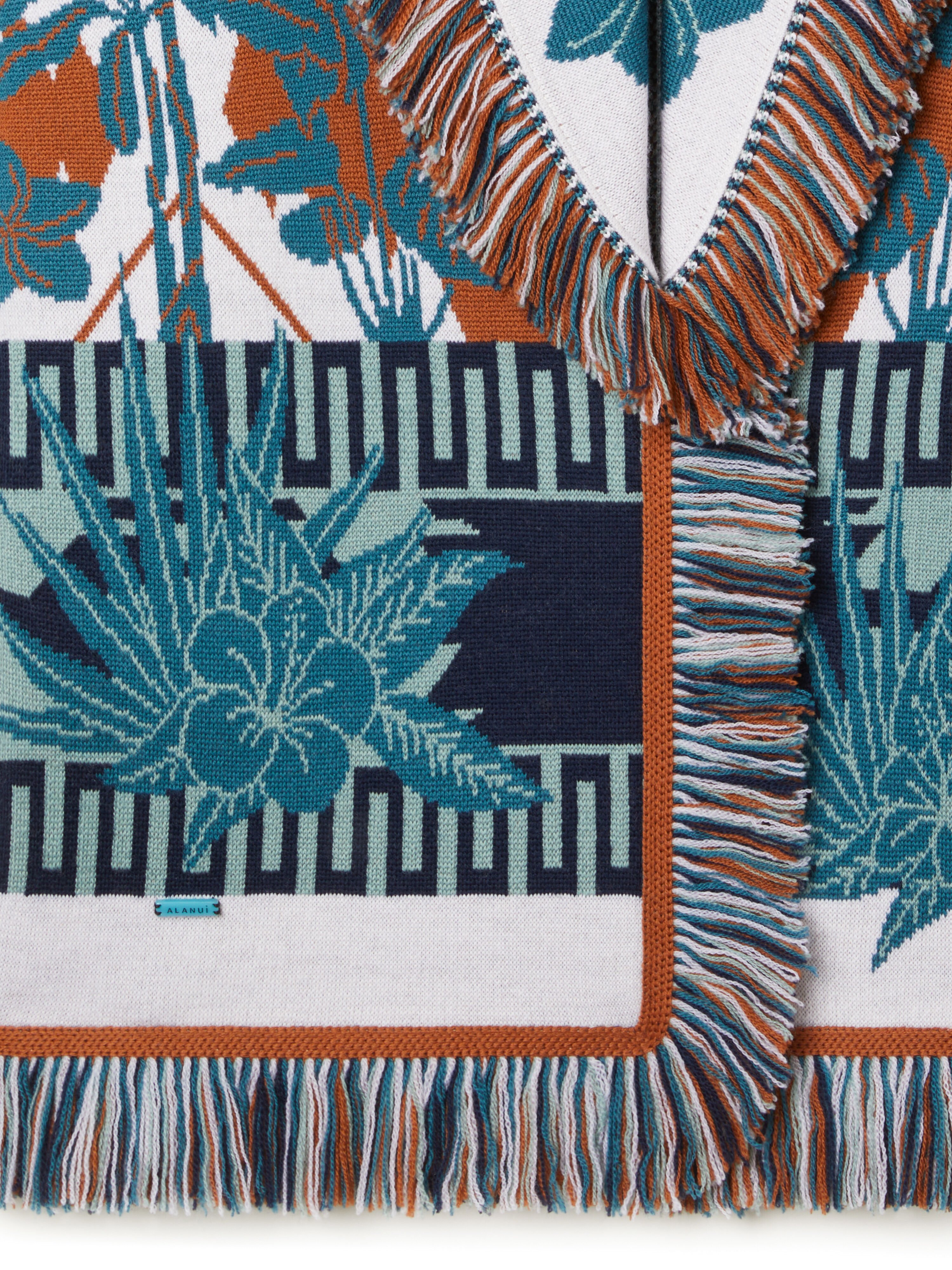 Alanui Island Soul Cardigan Red Earth-Teal LWHB064R26KNI009