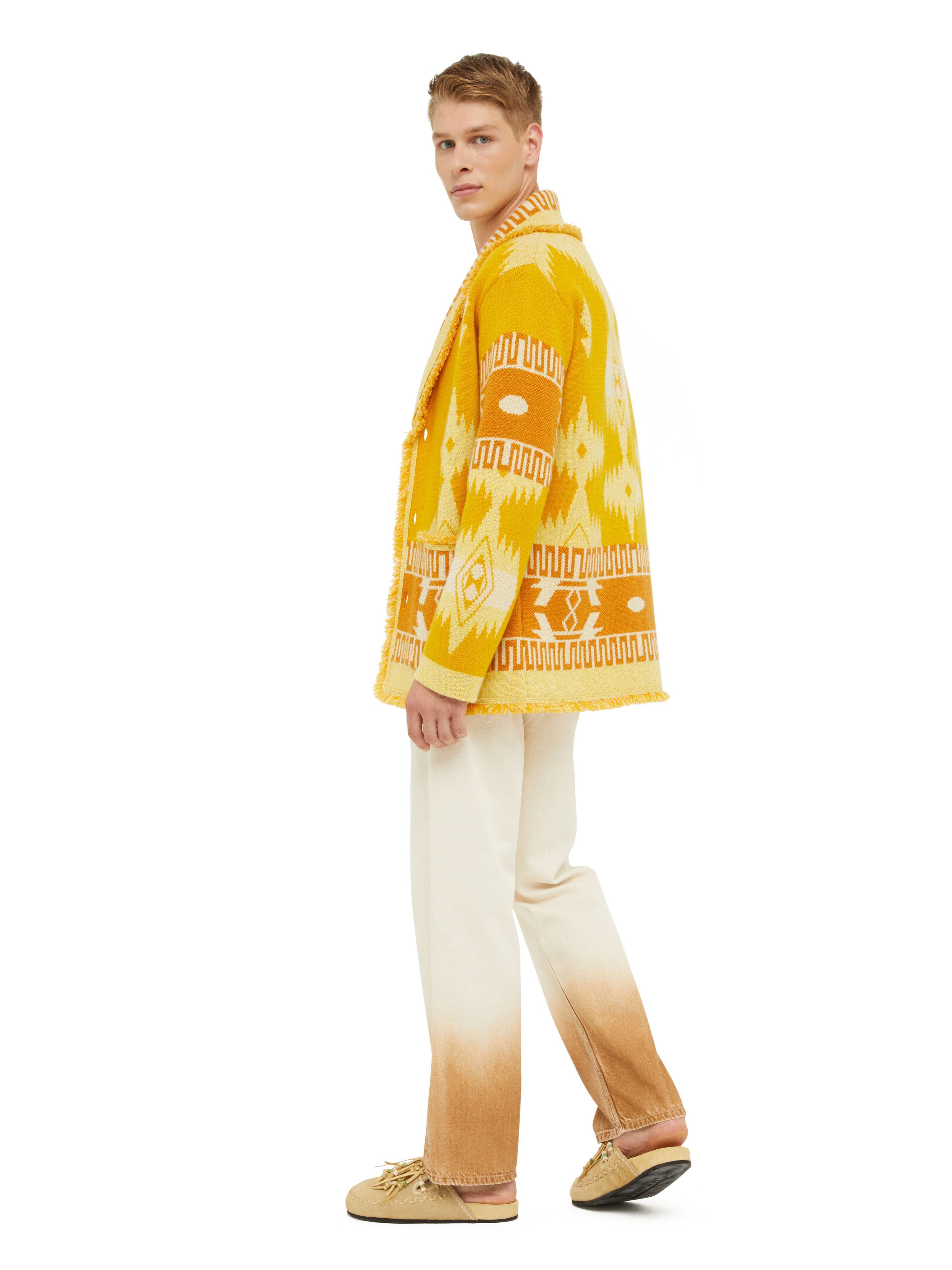 Alanui Icon Jacquard Cardigan Curcuma-Gold LMHB038R24KNI001