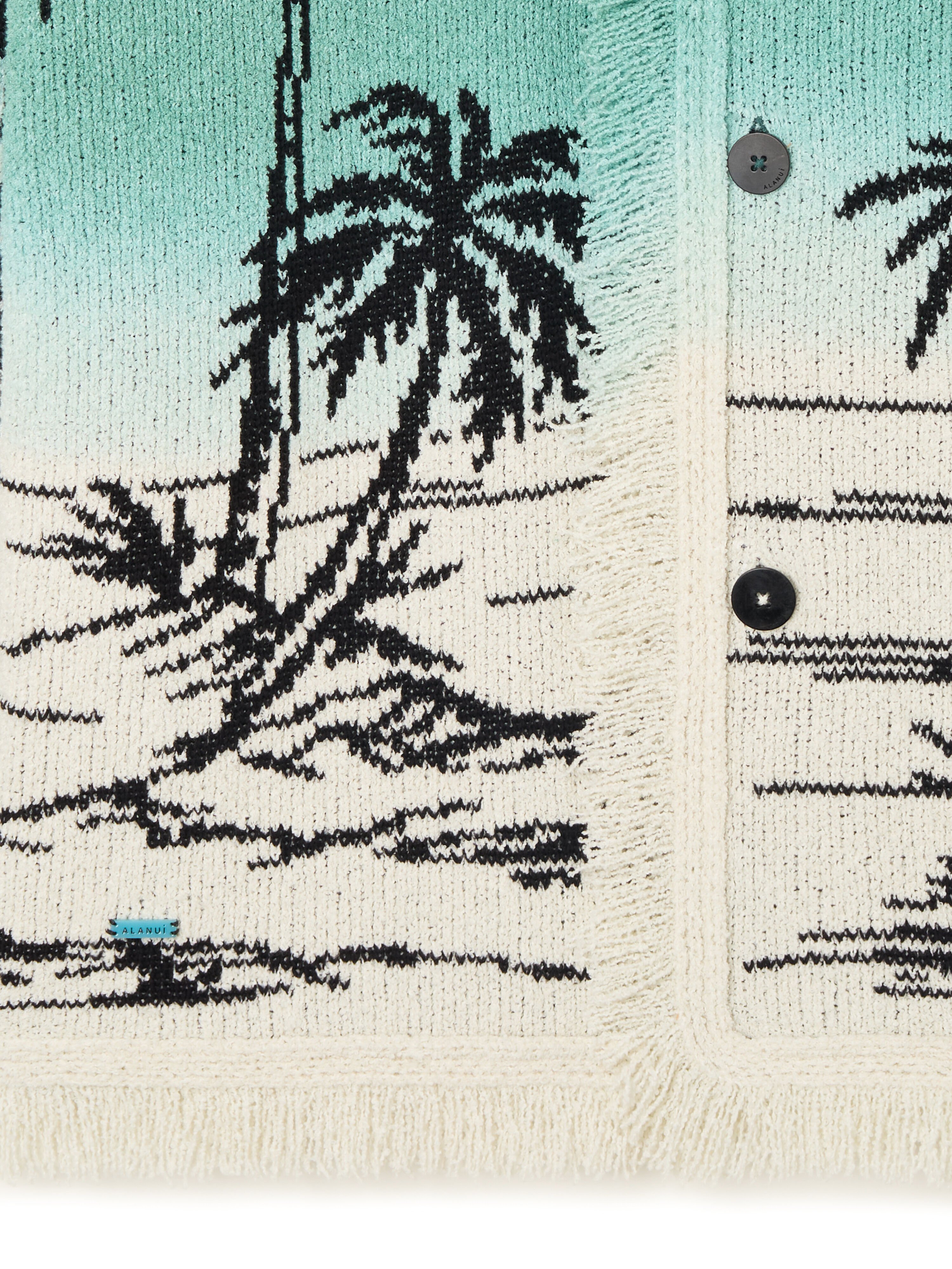 Alanui Wave Bloom Cardigan Green Tide-Chalk LMHB039R26KNI004 Alanui Wave Bloom Cardigan Green Tide-Chalk LMHB039R26KNI004
