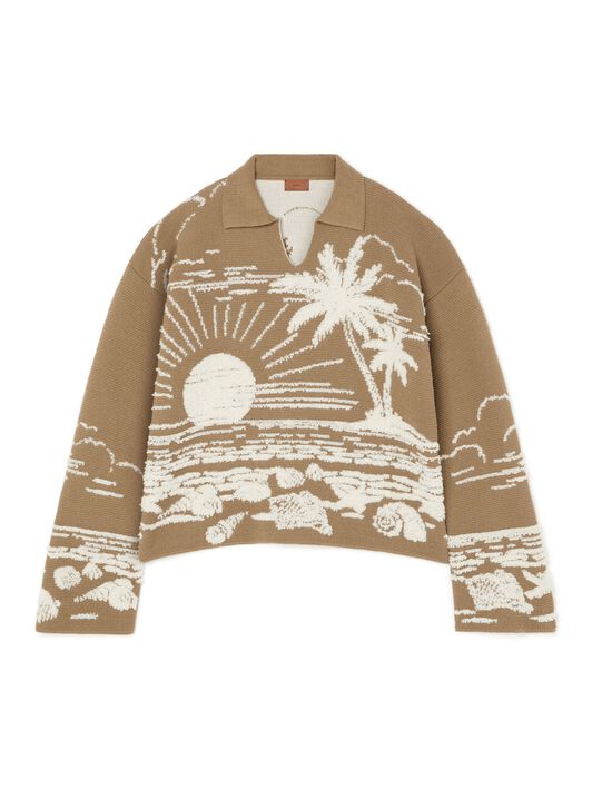 Alanui Beyond The Horizons Polo Khaki-White LWHV002R25KNI004