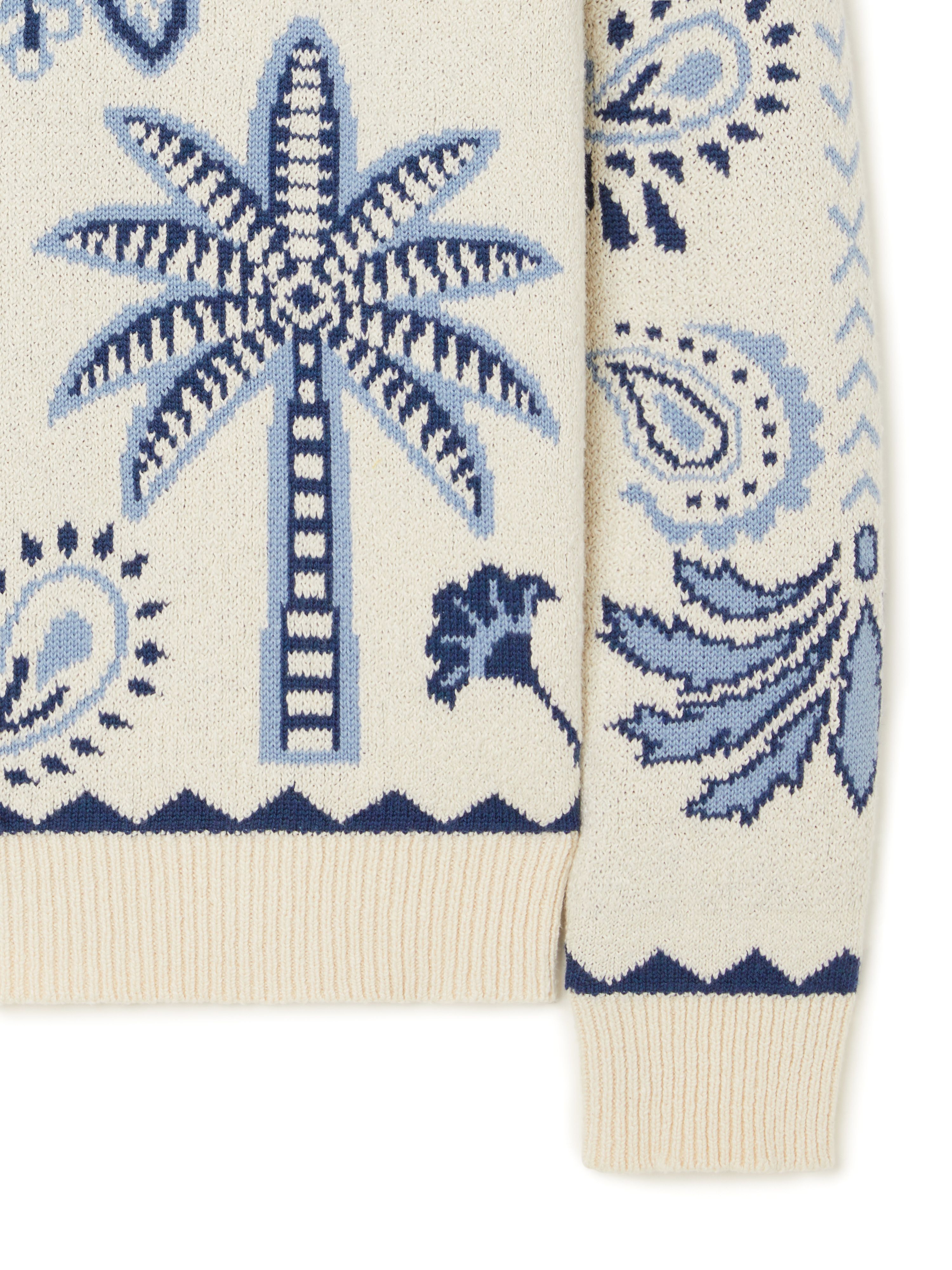 Alanui Wild Wonder Foulard Sweater Chalk-Indigo LMHE033R25KNI001
