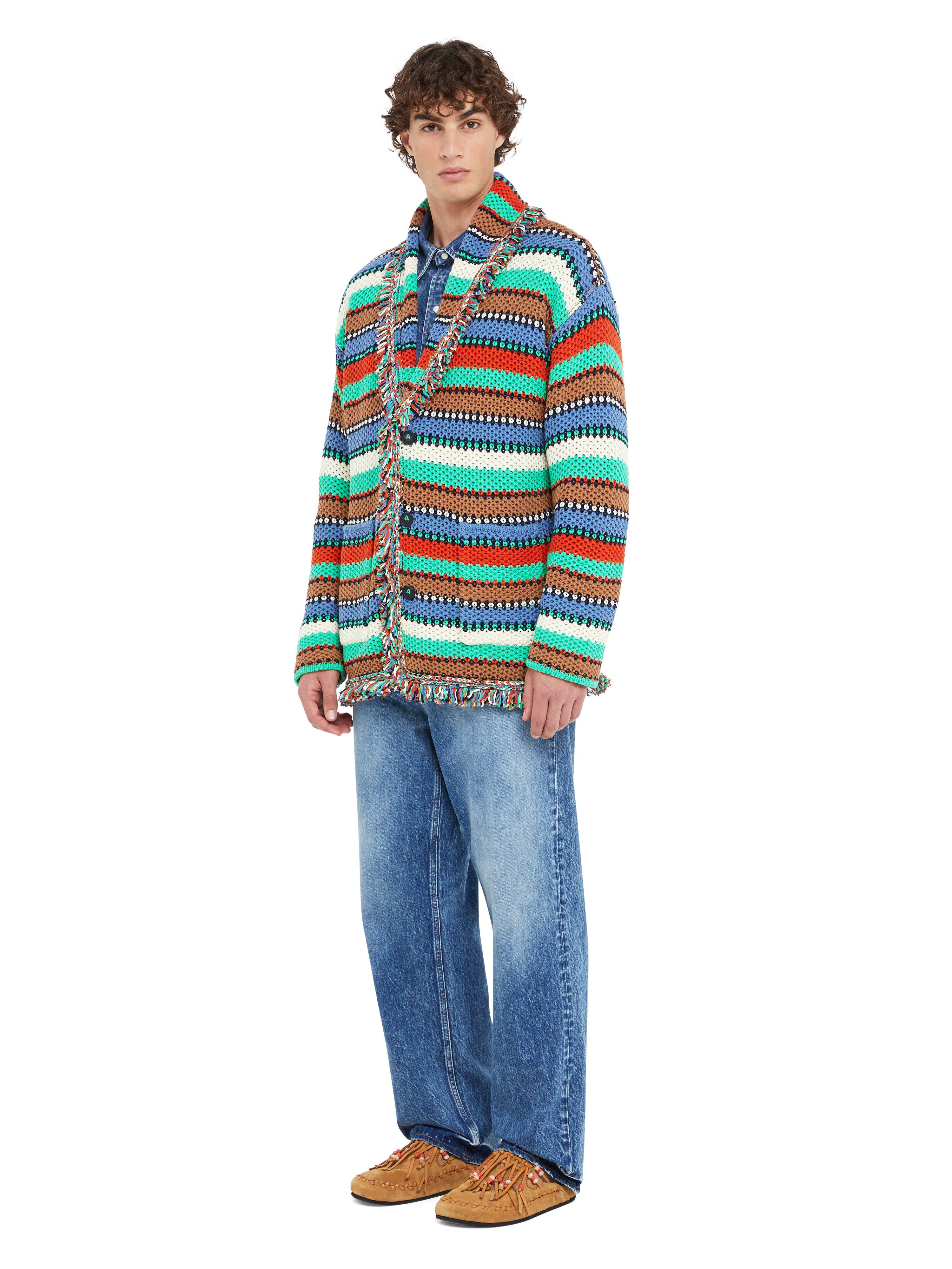 Alanui Sunny Stripes Cardigan Turquoise-Multicolor LMHB038R25KNI002