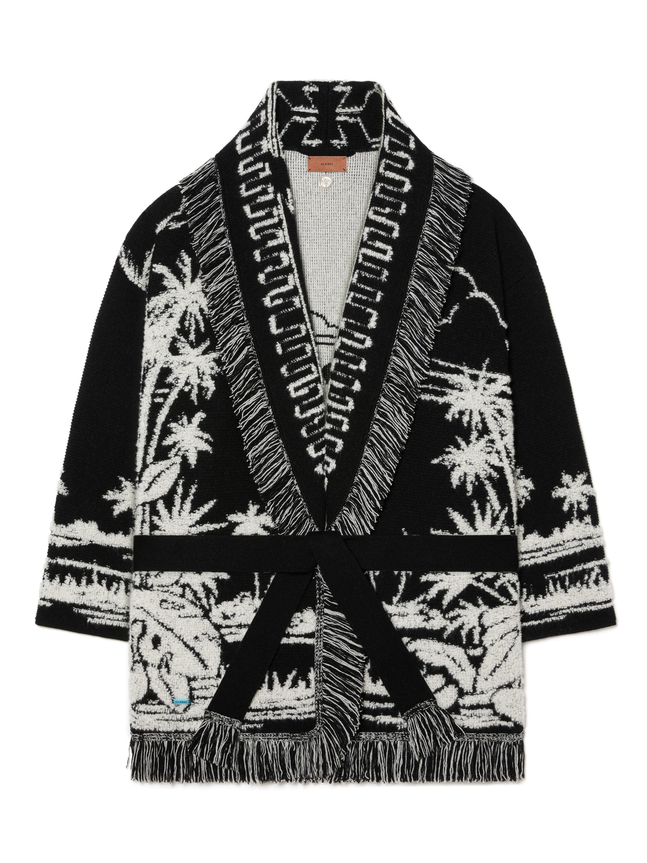 Alanui Palm Grove Tales Cardigan Black LWHB064E25KNI00D
