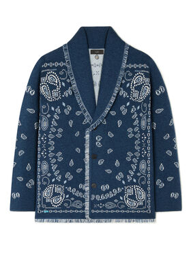 Alanui Bandana Jacquard Cardigan Midnight-Multicolor LMHB039E25KNI001
