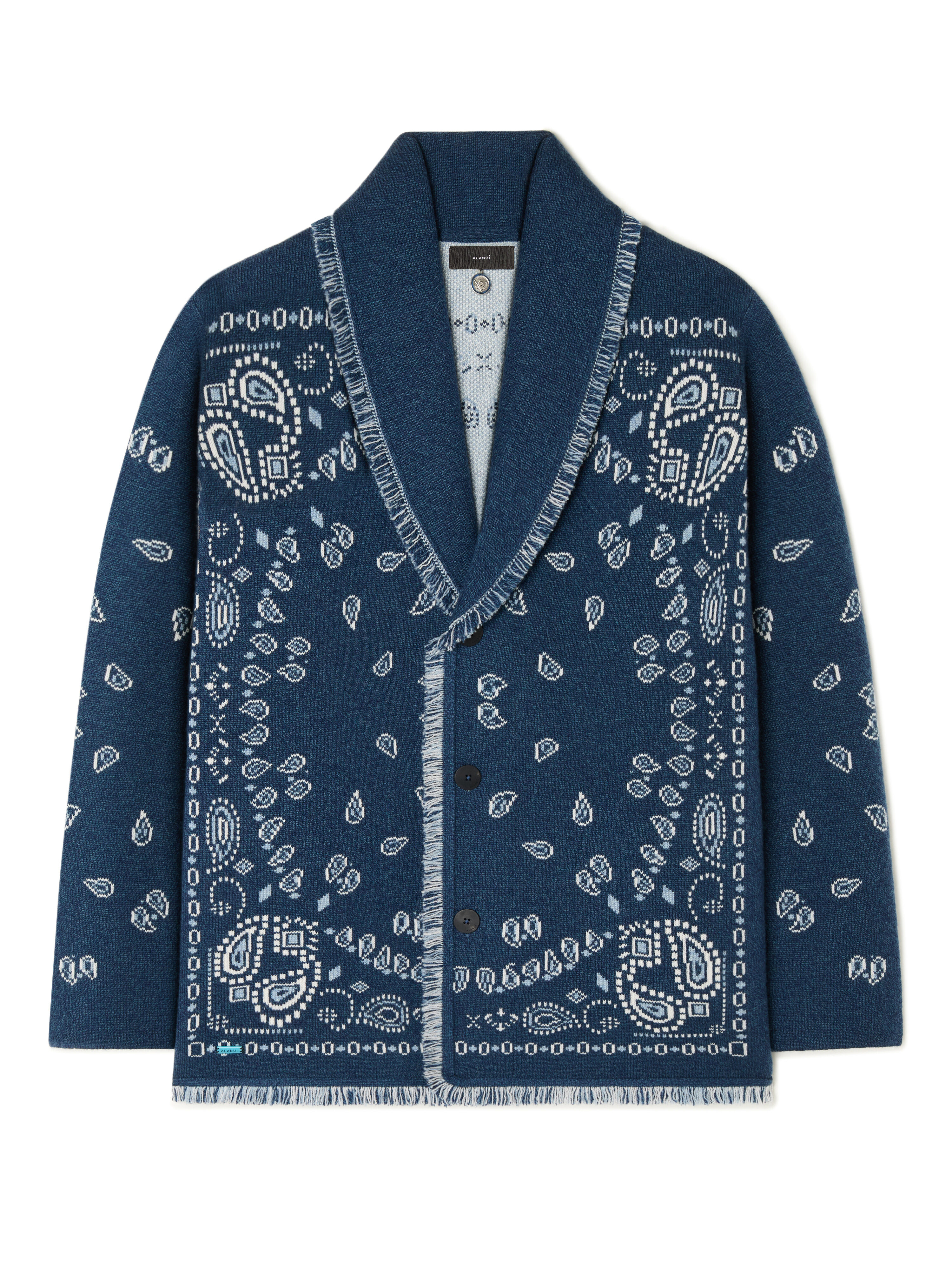 Alanui Bandana Jacquard Cardigan Midnight-Multicolor LMHB039E25KNI001