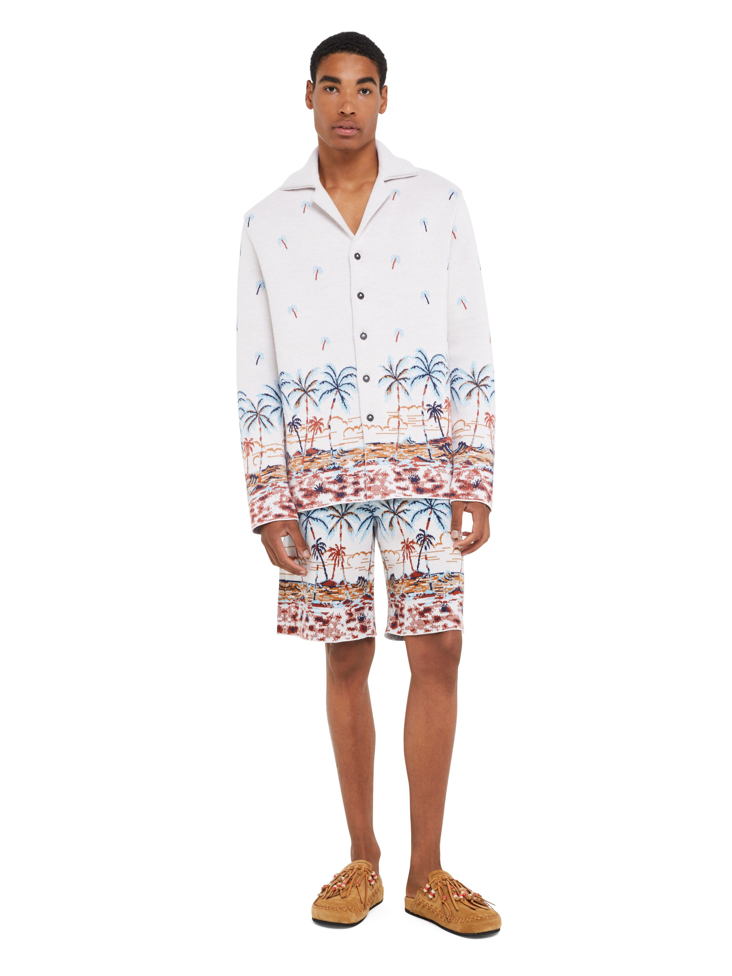 Alanui The Tale Of Hawaiian Shirt Chalk-Sky Blue LMHY004R25KNI001