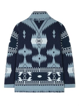Alanui Icon Jacquard Cardigan Midnight-Denim
