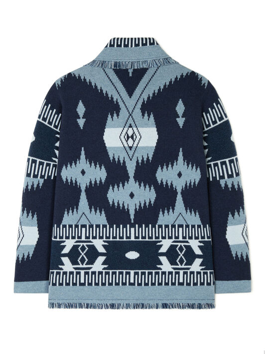 Alanui Icon Jacquard Cardigan Midnight-Denim LMHB038E25KNI001