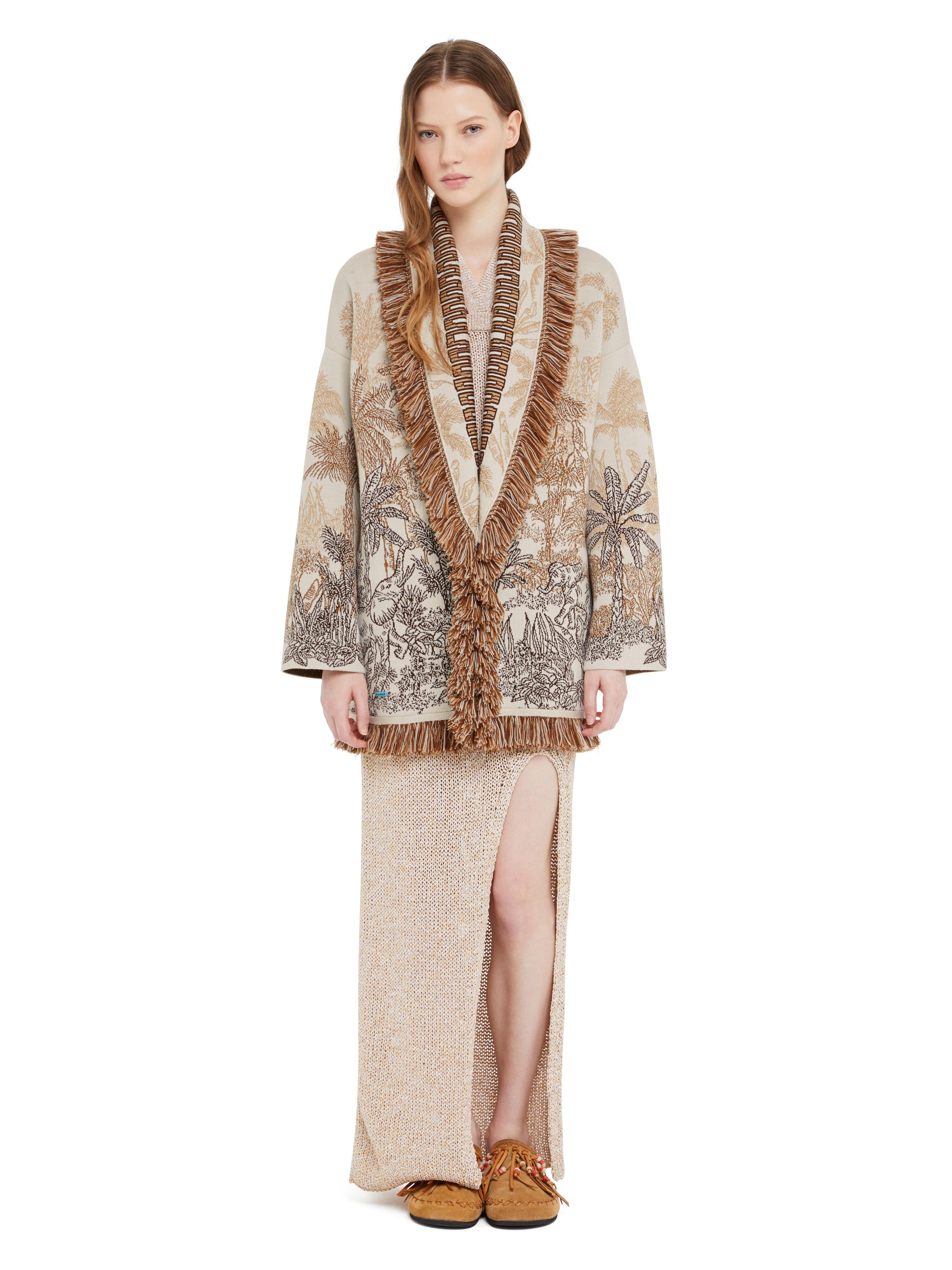 Alanui Jungle Toile De Jouy Cardigan Chalk-Almond LWHB064R25KNI009
