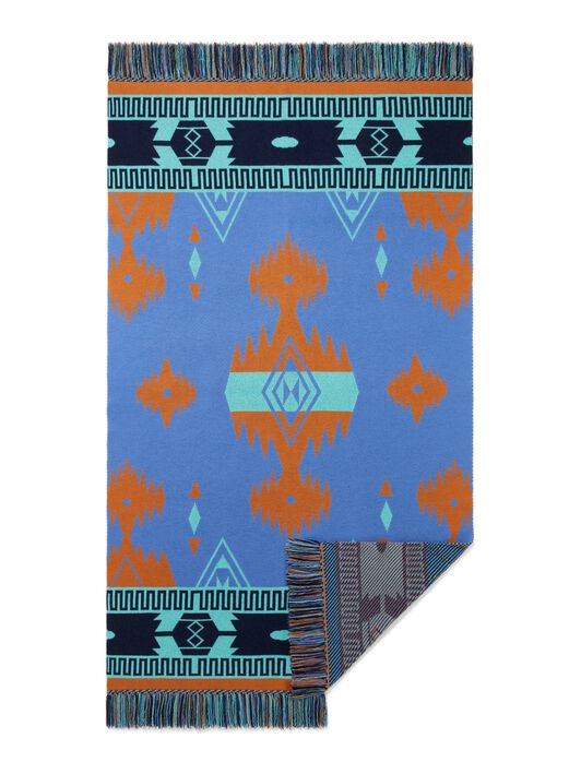 Alanui Icon Jacquard Blanket Linseed-Cognac LWRO002R25KNI001