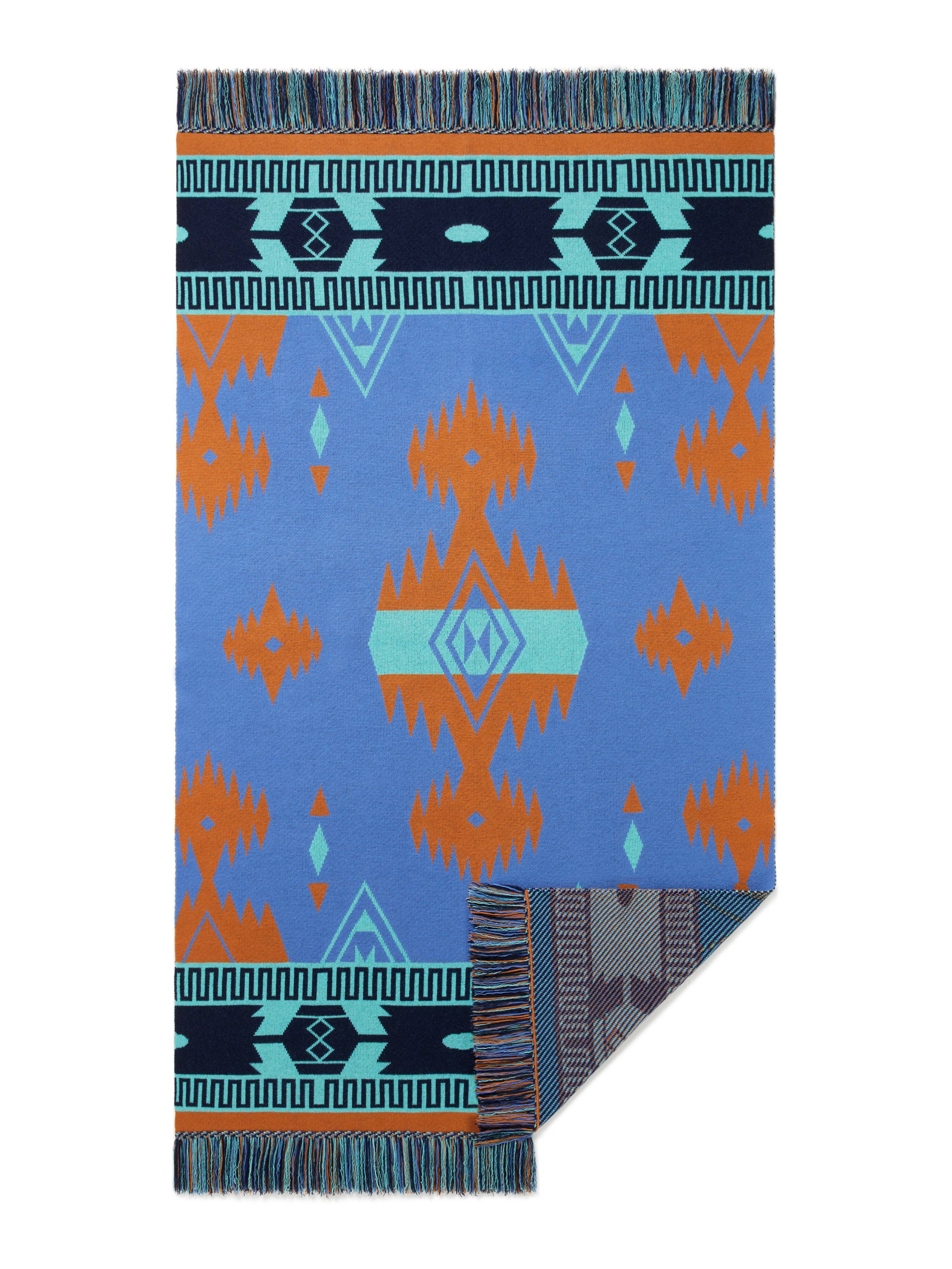 Alanui Icon Jacquard Blanket Linseed-Cognac LWRO002R25KNI001