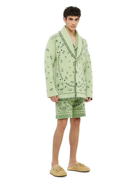 Alanui Bandana Jacquard Cardigan Jade-Multicolor LMHB039R24KNI001