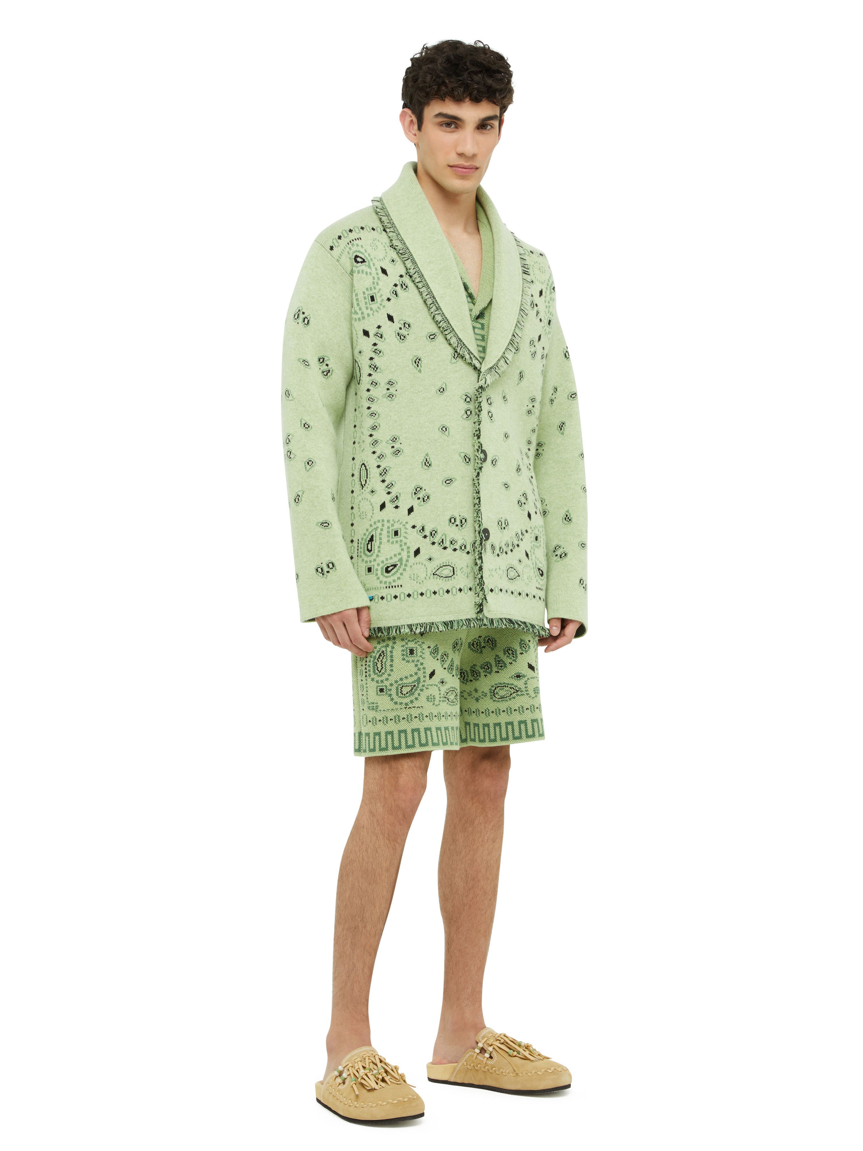 Alanui Bandana Jacquard Cardigan Jade-Multicolor LMHB039R24KNI001