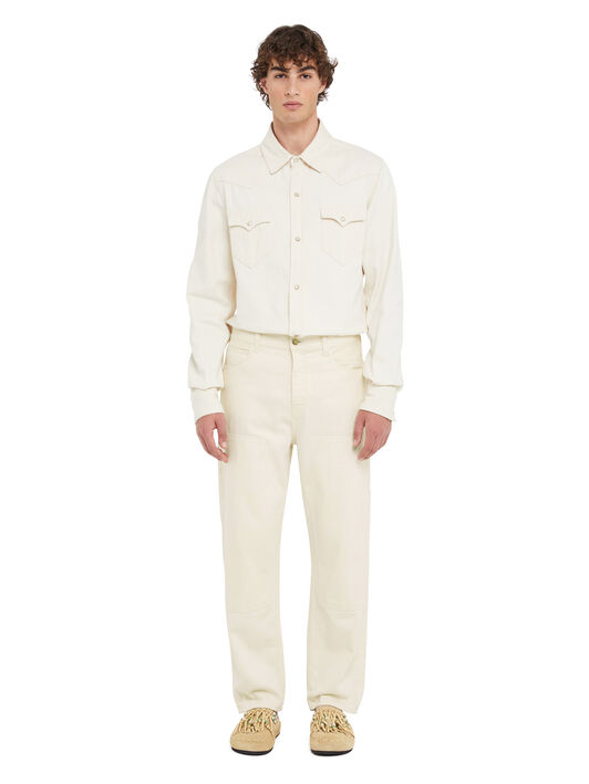 Alanui Raw Cargo Denim Pants White Raw Denim LMYB001R25DEN001