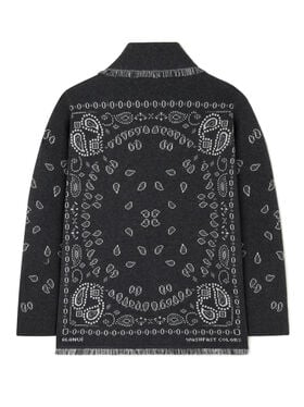 Alanui Bandana Jacquard Cardigan Charcoal-Multicolor