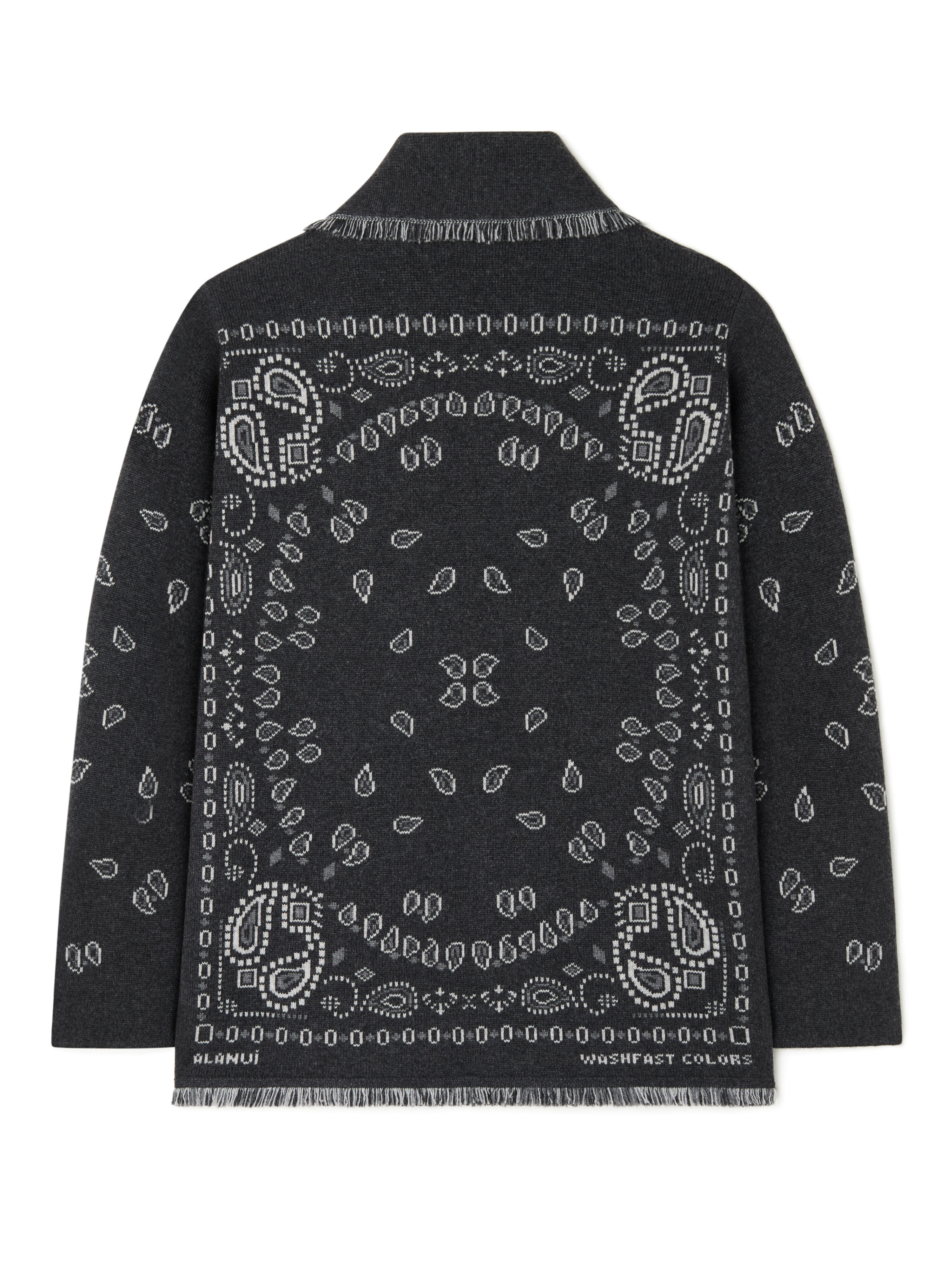 Alanui Bandana Jacquard Cardigan Charcoal-Multicolor LMHB039E25KNI001