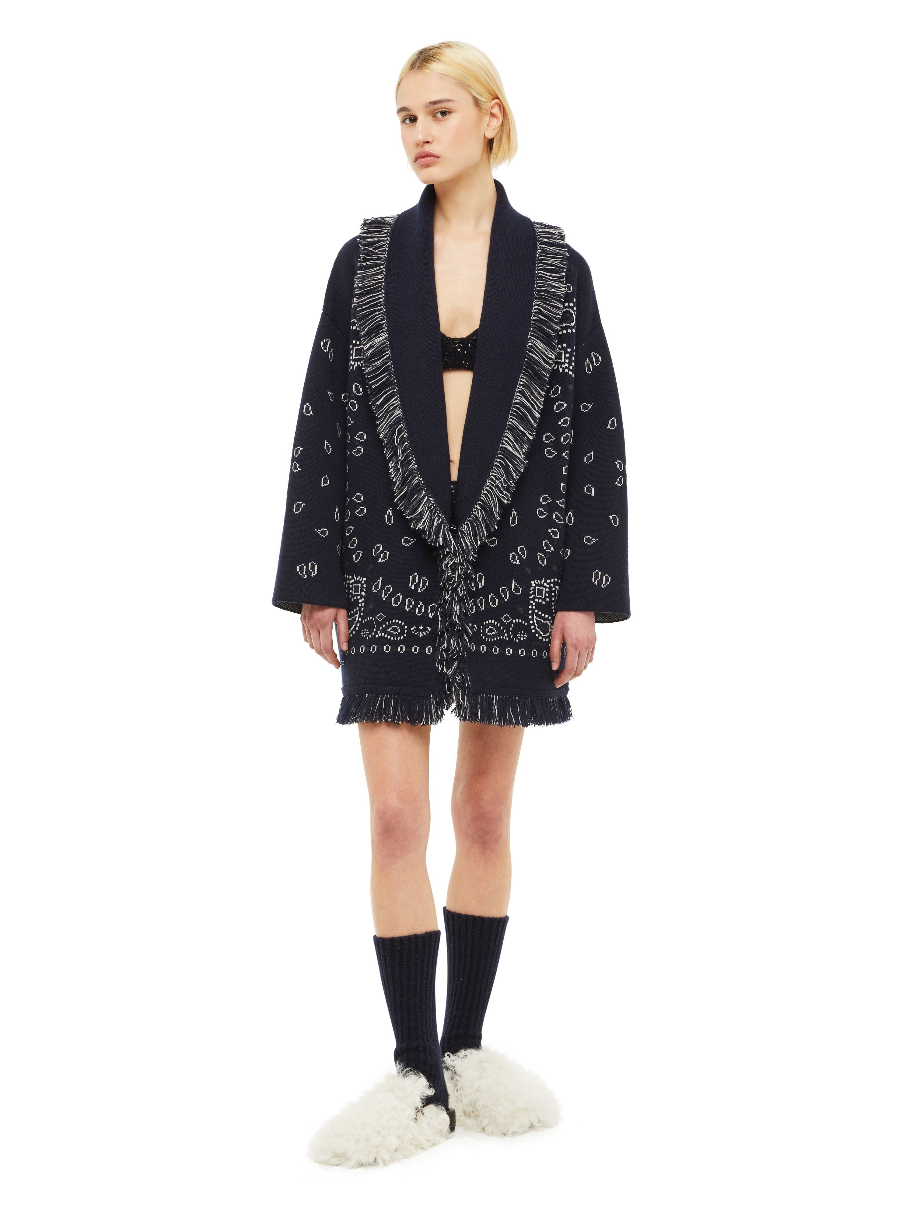 Alanui Bandana Jacquard Cardigan Midnight Blu LWHB064F23KNI002