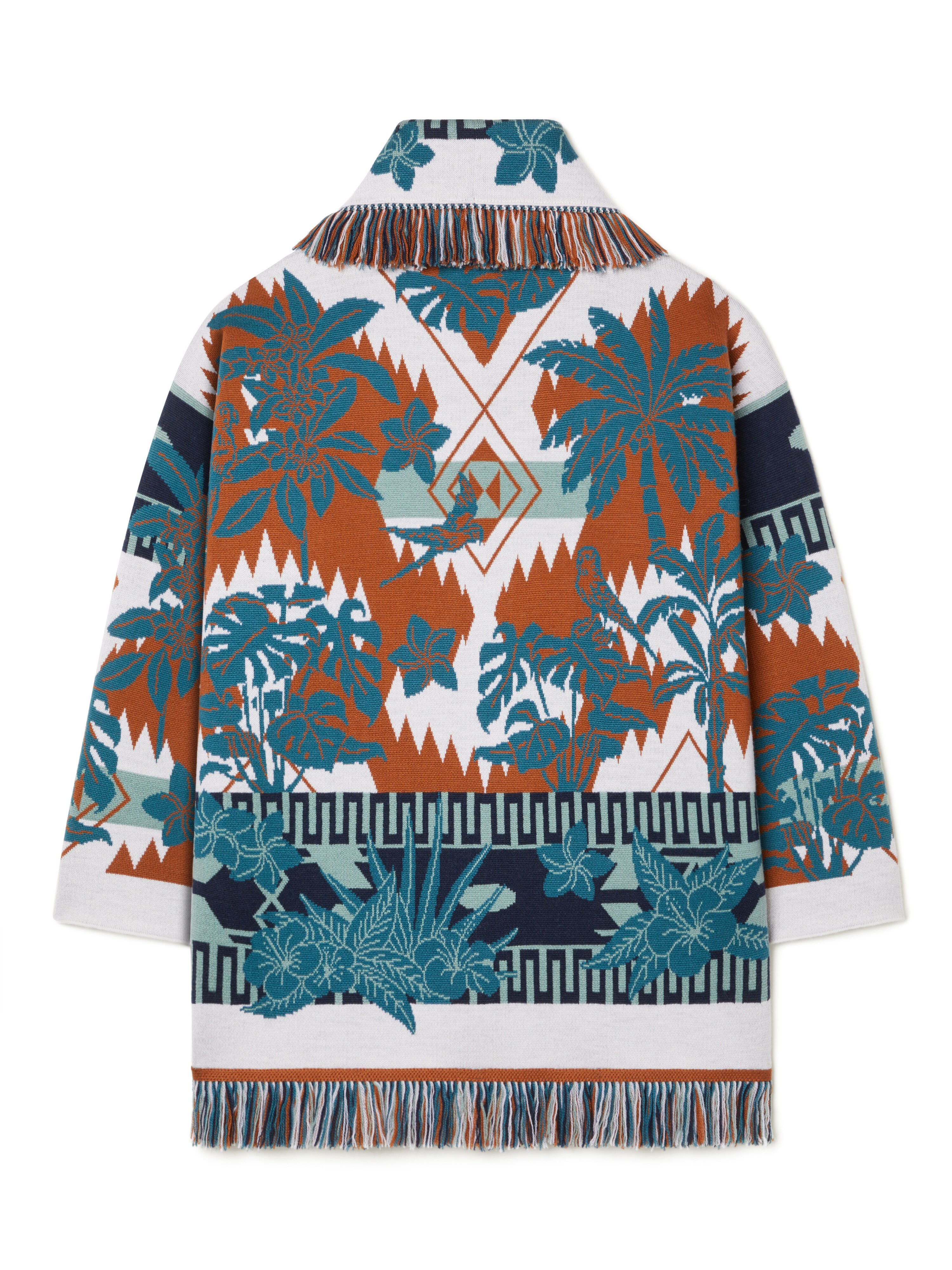 Alanui Island Soul Cardigan Red Earth-Teal LWHB064R26KNI009