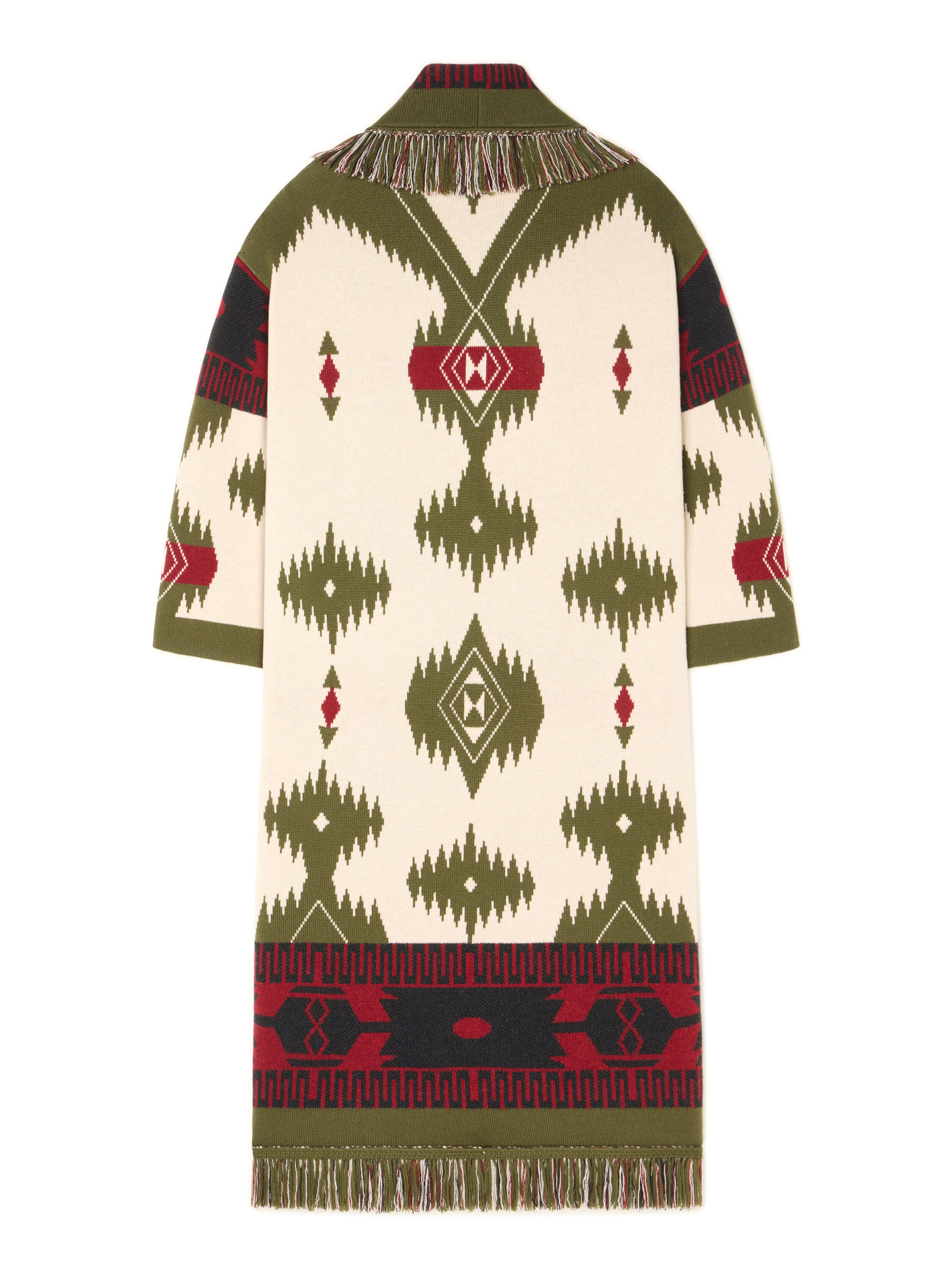 Alanui Icon Jacquard Coat Ivory-Olive LWHQ003E25KNI001