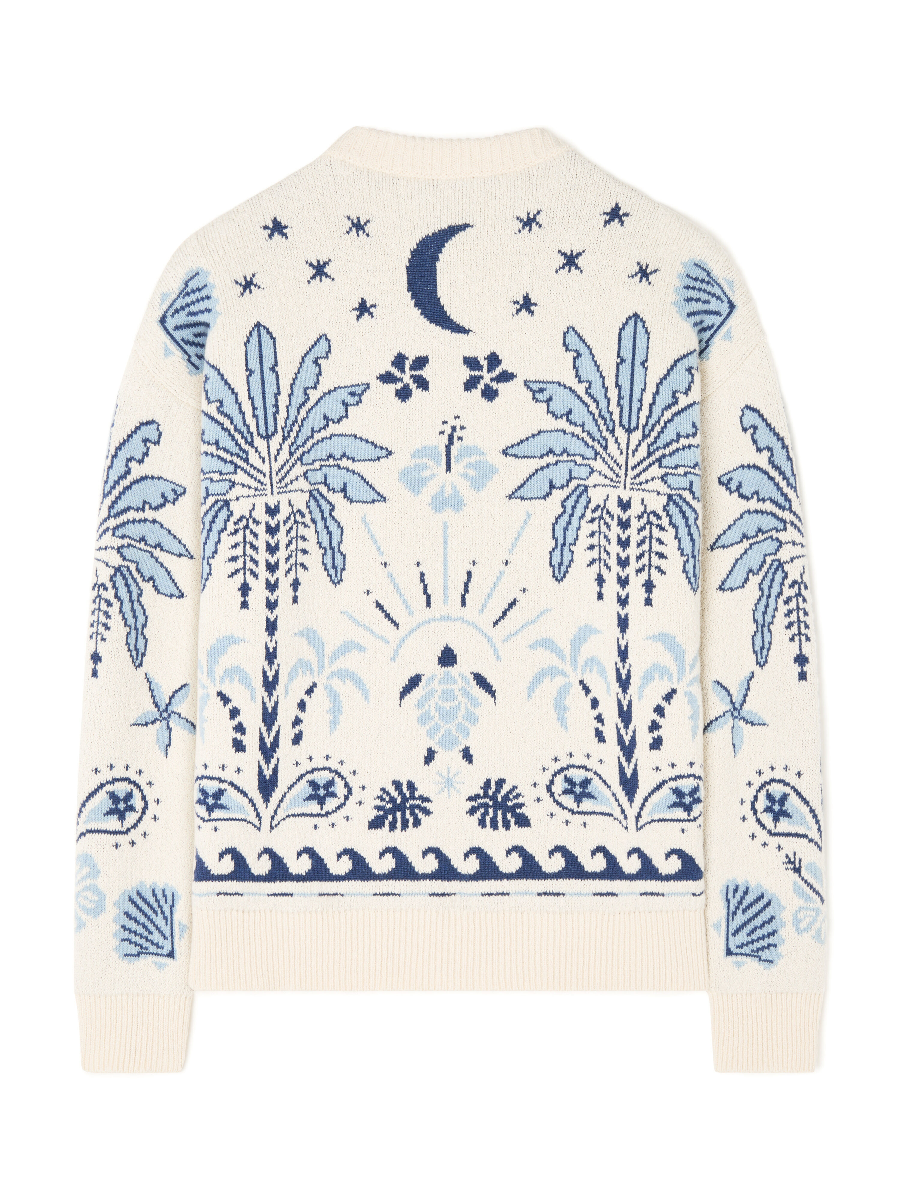 Alanui Echoes Of The Island Sweater Chalk-Light Blue LMHE033R26KNI002 Alanui Echoes Of The Island Sweater Chalk-Light Blue LMHE033R26KNI002
