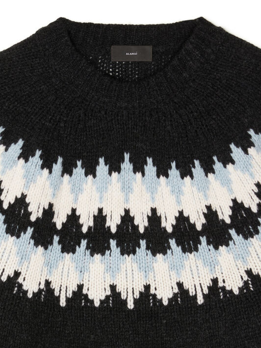 Alanui Sweet Winter Sweater Midnight-Chalk LMHE016E25KNI001