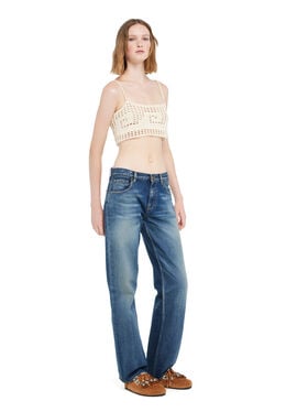 Alanui Blue Moon Denim Pants Vintage Medium Wash Denim