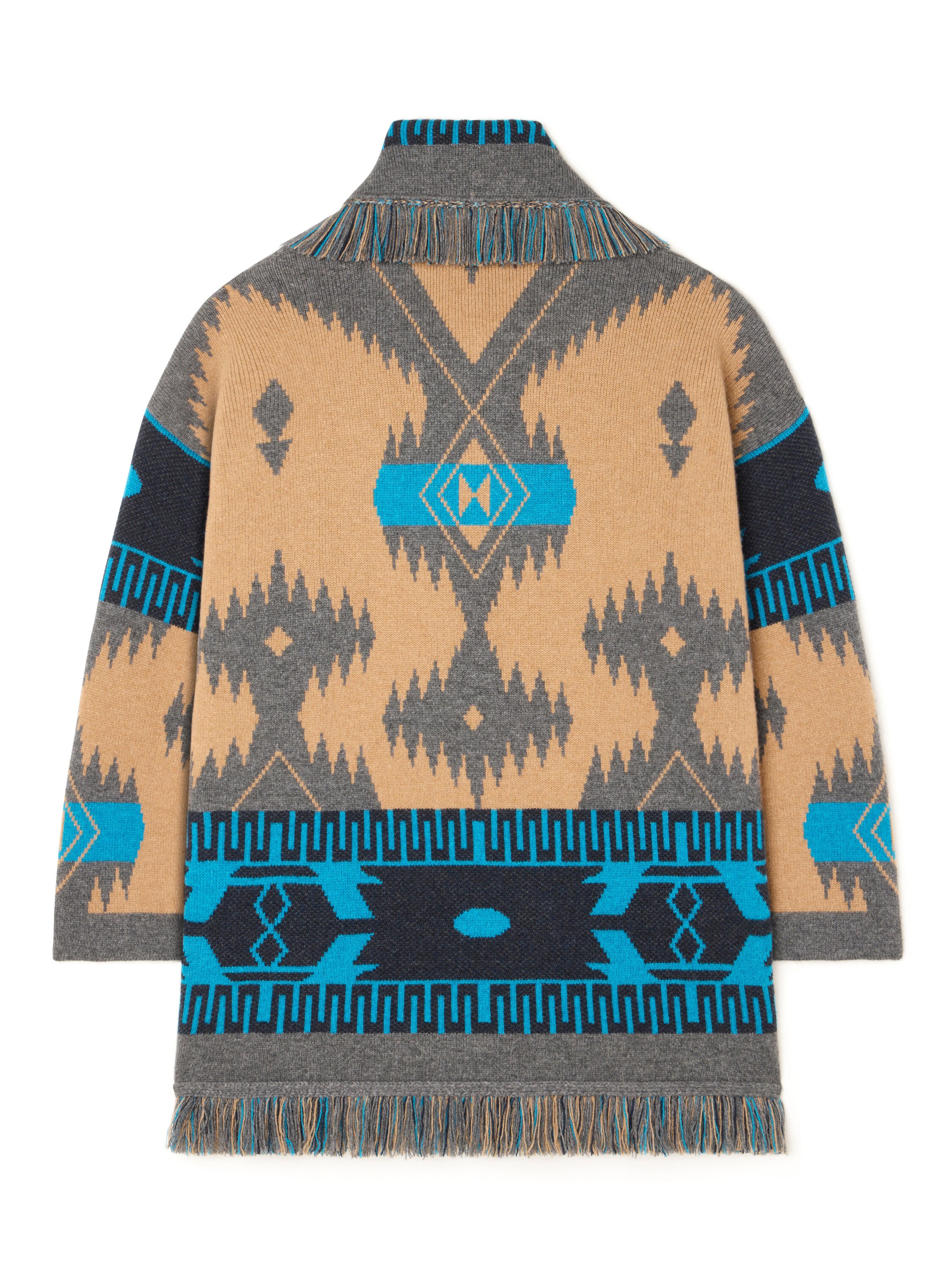 Alanui Icon Jacquard Cardigan Camel-Iron LWHB064E25KNI002