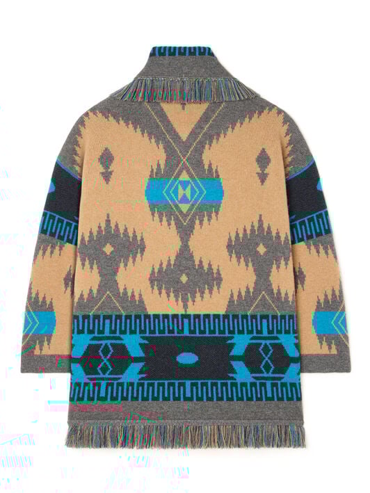 Alanui Icon Jacquard Cardigan Camel-Iron LWHB064E25KNI002 Alanui Icon Jacquard Cardigan Camel-Iron LWHB064E25KNI002