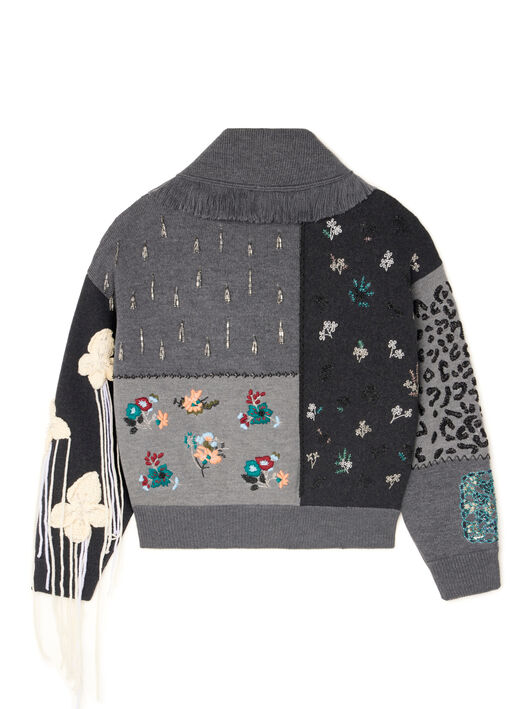 Alanui Midnight In Manhattan Cardi-Bomber Charcoal LWHB026E25KNI003