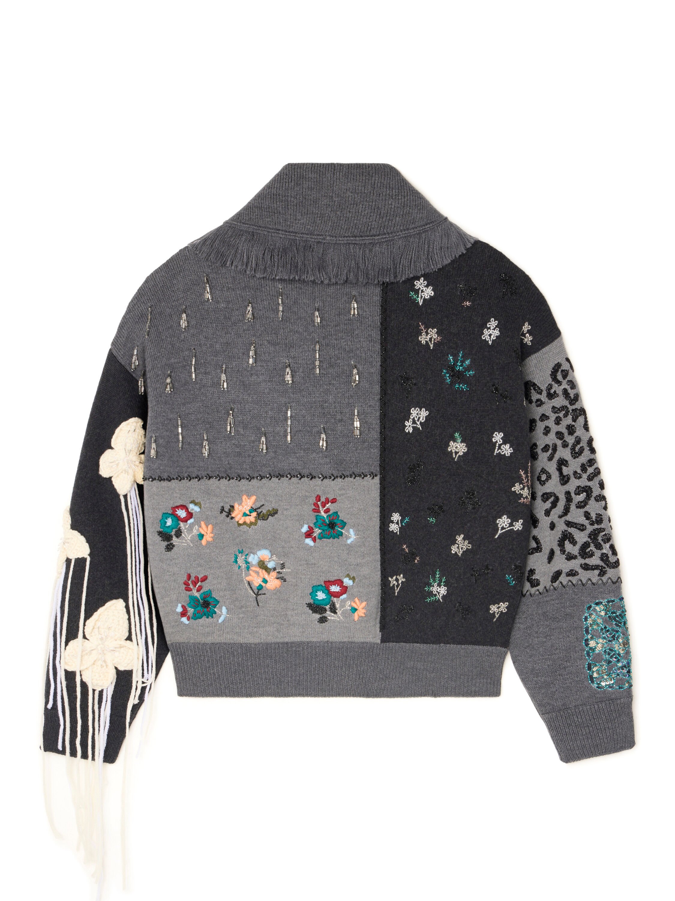 Alanui Midnight In Manhattan Cardi-Bomber Charcoal LWHB026E25KNI003