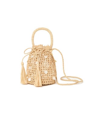 Alanui Precious Moments Raffia Satchel Bag Natural