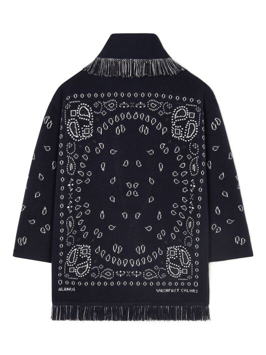 Alanui Bandana Jacquard Cardigan Midnight Blu LWHB064F23KNI002