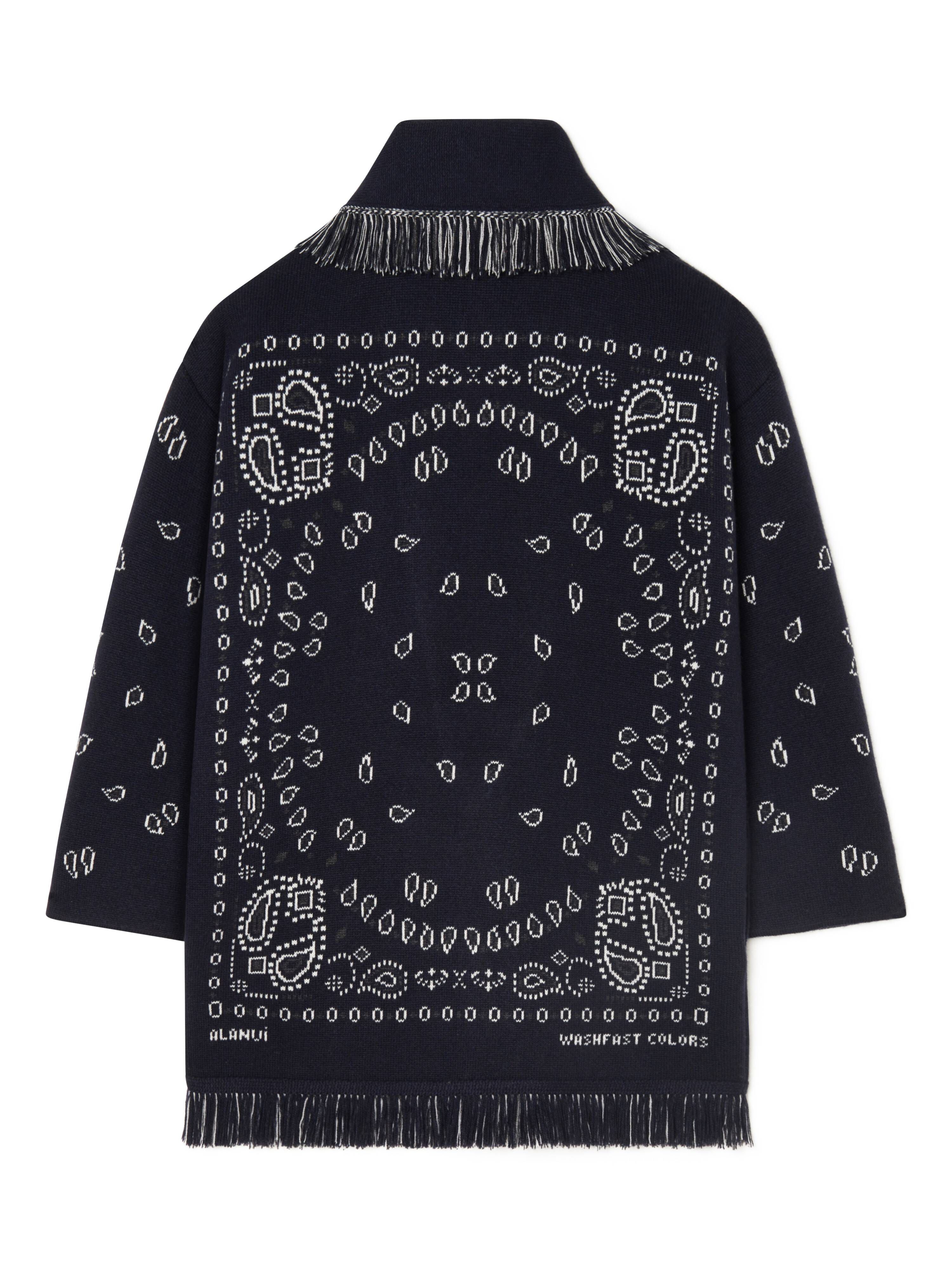 Alanui Bandana Jacquard Cardigan Midnight Blu LWHB064F23KNI002