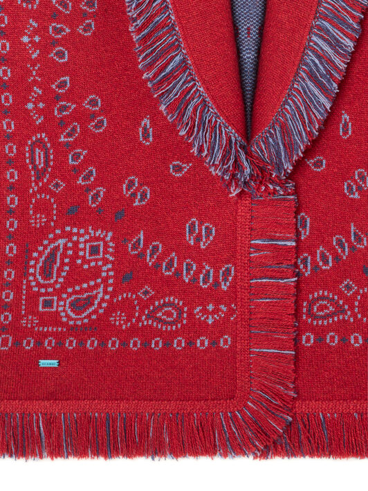 Alanui Bandana Jacquard Cardigan Ruby-Multicolor LWHB064E25KNI001