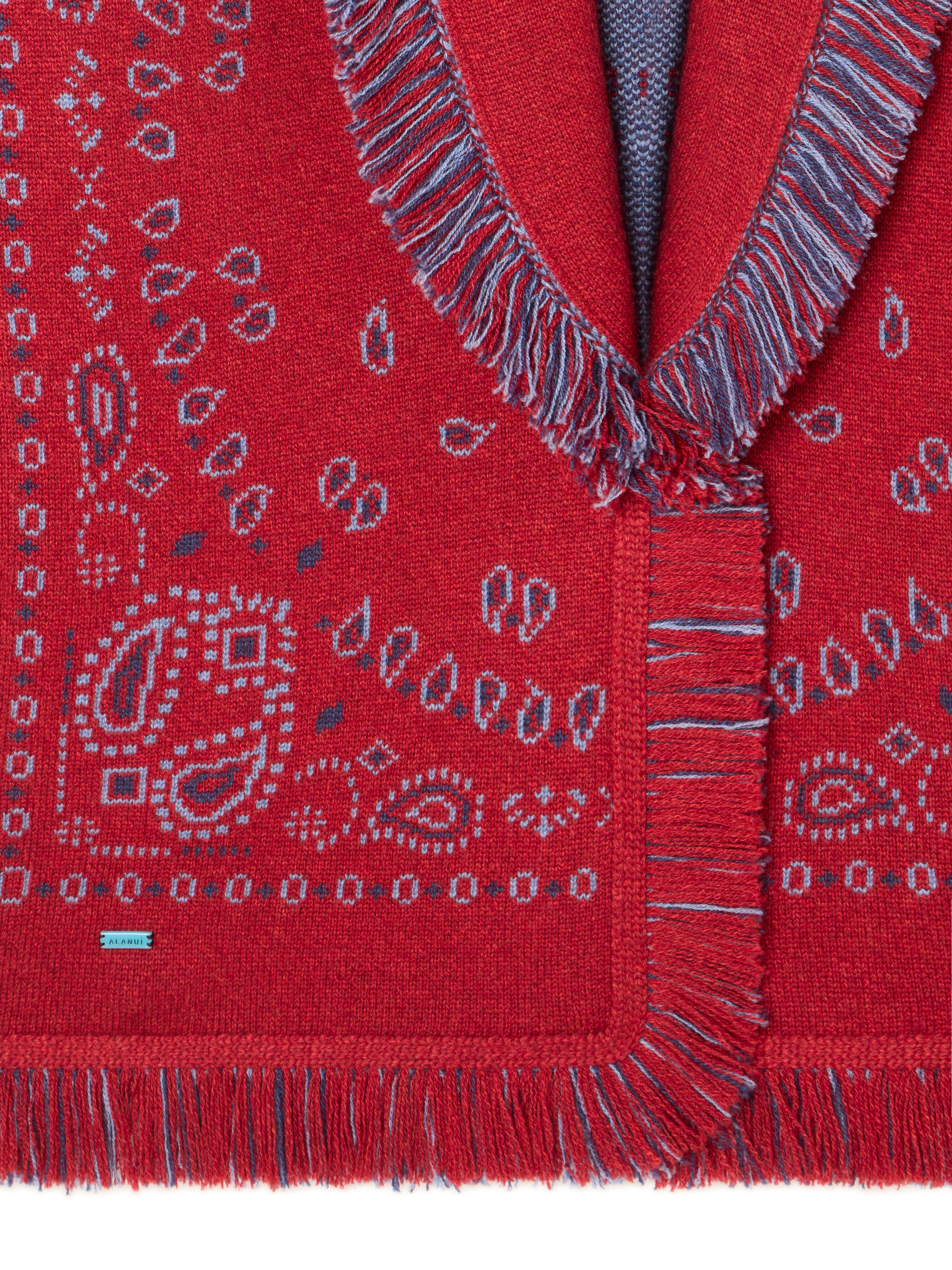 Alanui Bandana Jacquard Cardigan Ruby-Multicolor LWHB064E25KNI001