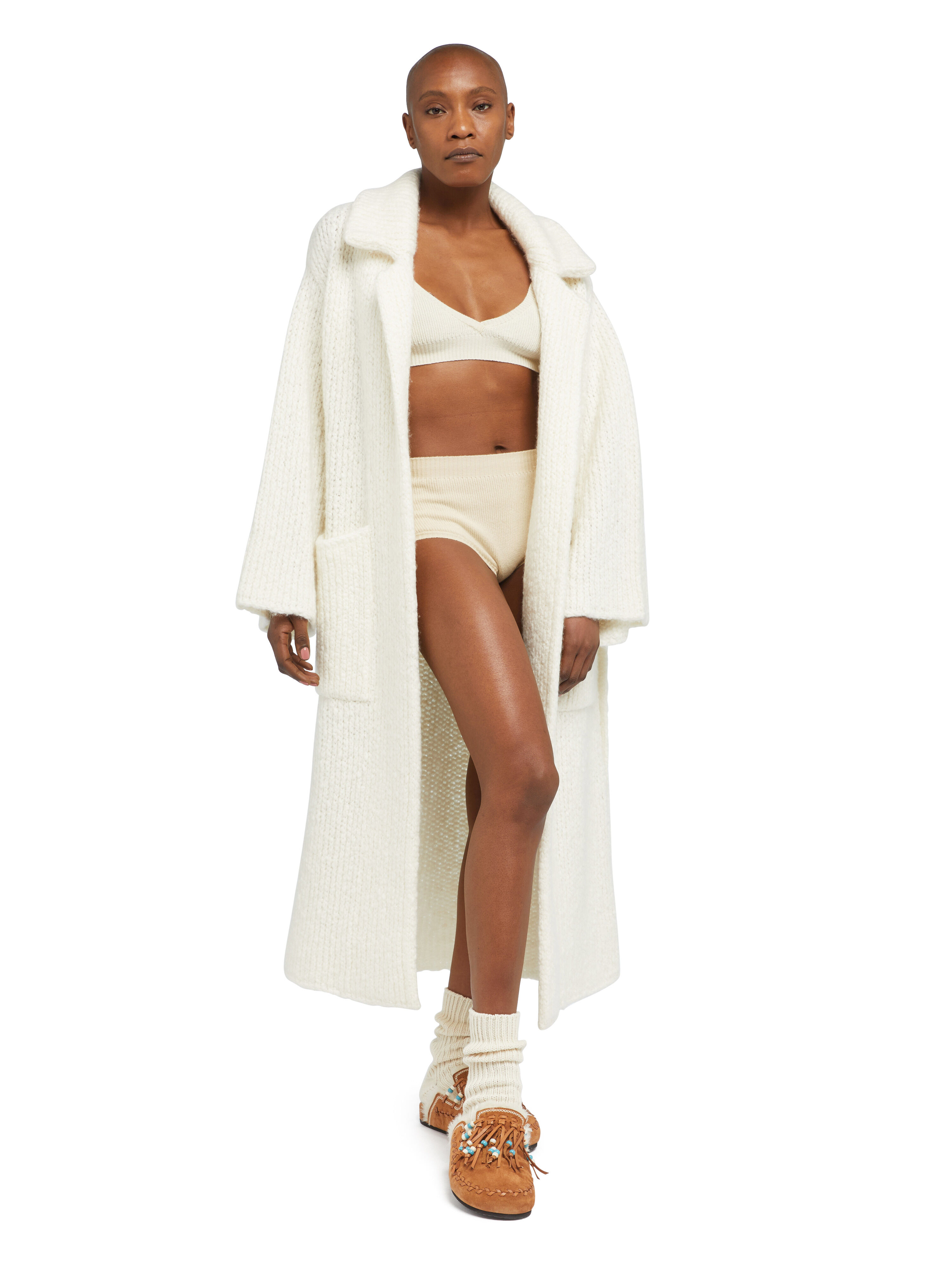 Alanui Cashmere Culotte White LWHM020E25KNI001