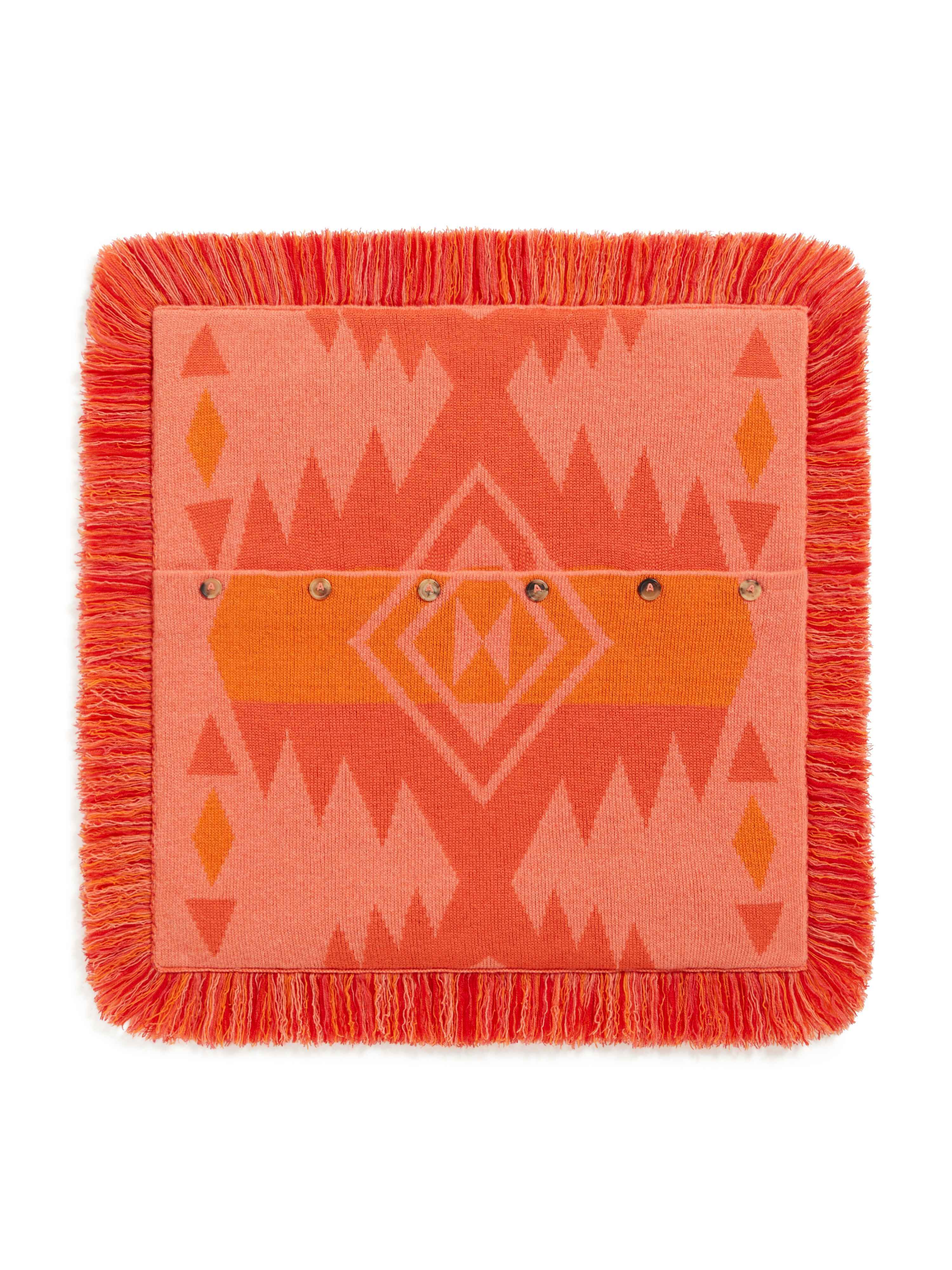 Alanui Icon Jacquard Pillow Papaya-Sunset Orange LWZH001R24KNI001