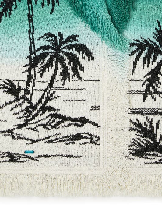 Alanui Wave Bloom Cardigan Green Tide-Chalk LWHB064R26KNI017