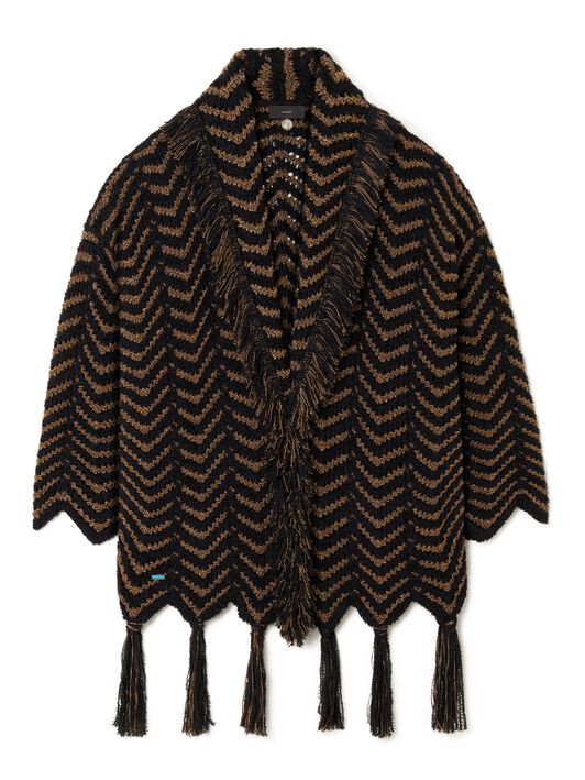 Alanui Shady Beach Cardigan Black-Pecan LWHB064R25KNI006