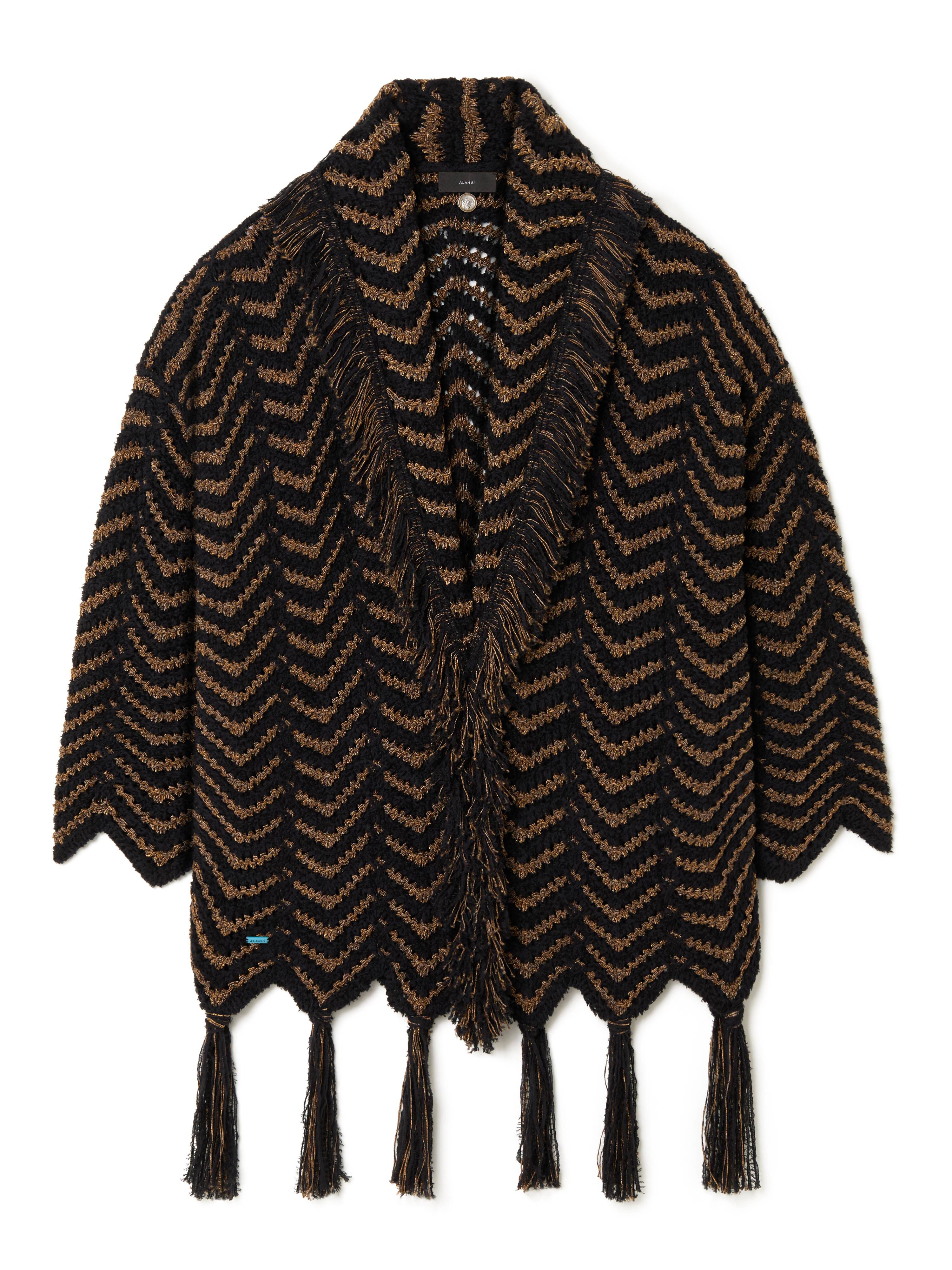 Alanui Shady Beach Cardigan Black-Pecan LWHB064R25KNI006