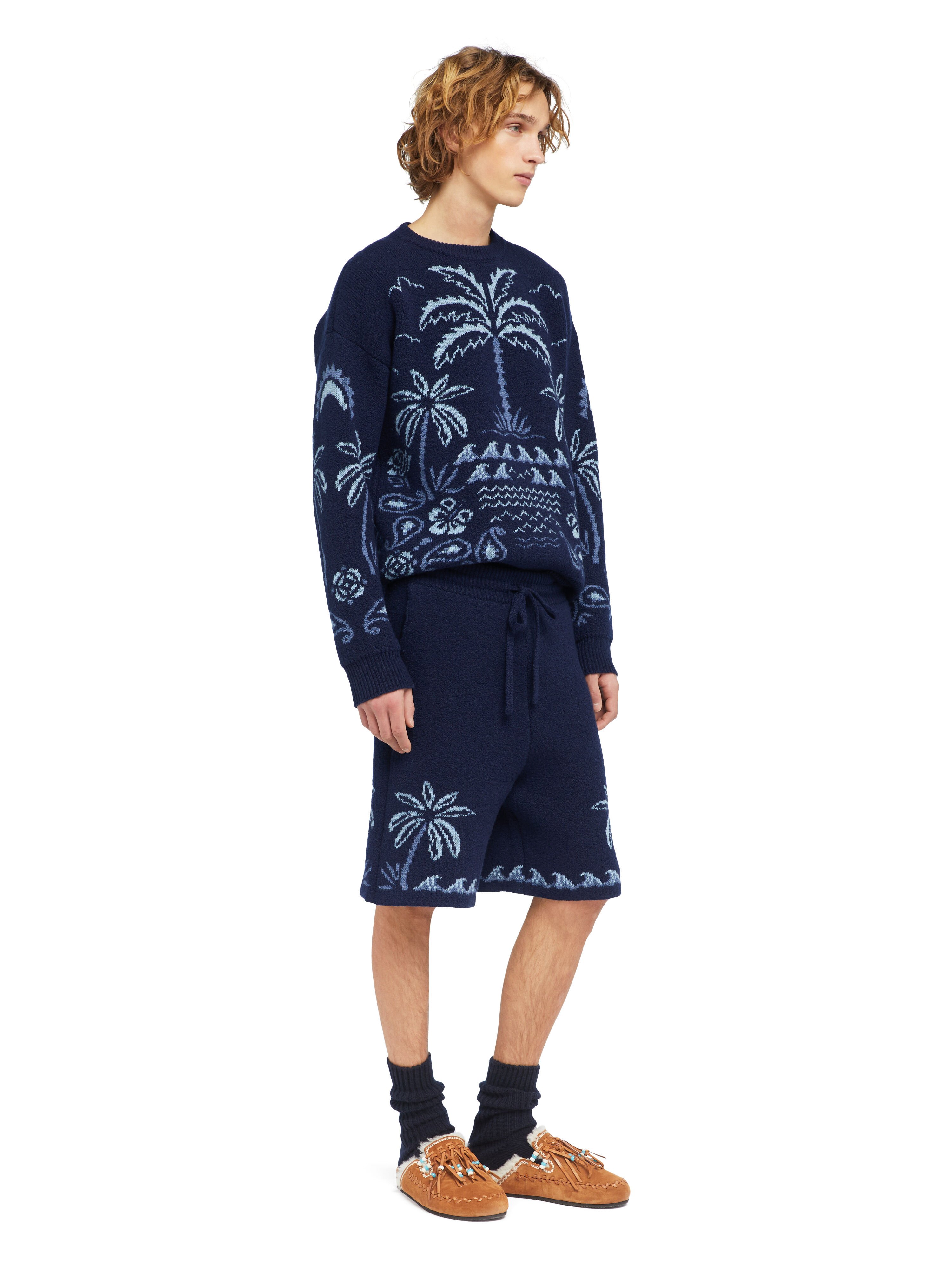 Alanui Glimpse Of Eden Shorts Midnight-Denim LMHM004E25KNI002