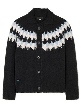 Alanui Sweet Winter Cardigan Midnight/Chalk