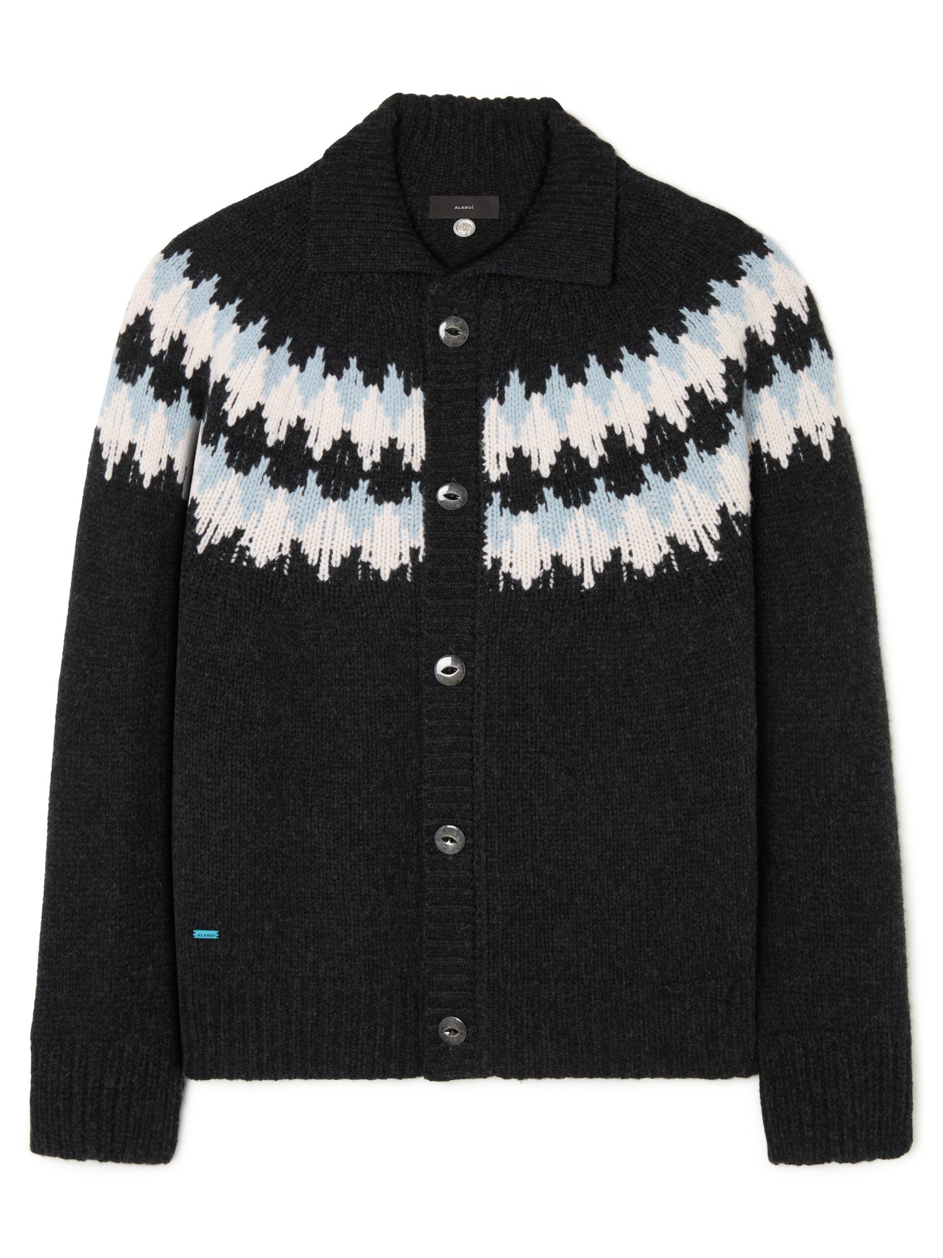 Alanui Sweet Winter Cardigan Midnight/Chalk Alanui Sweet Winter Cardigan Midnight/Chalk