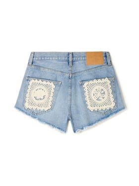 Alanui Island’s Diary Denim Shorts Light Wash Denim
