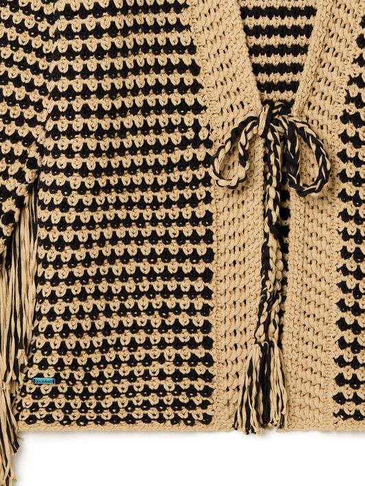 Alanui Tropical Shadow Cardigan Sand-Black LWHB081R25KNI001