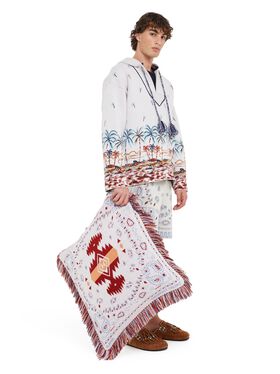 Alanui Bandana Jacquard Pillow Linseed-Cognac LWRO002R25KNI001