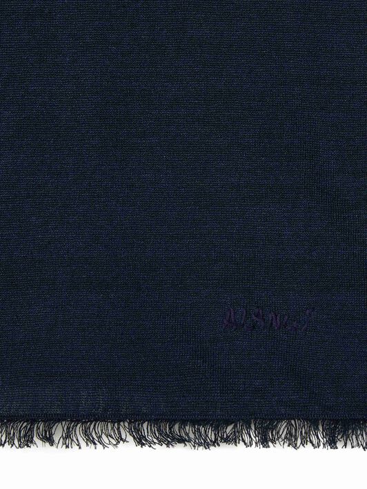 Alanui Linen Knit T-Shirt Navy Blue LMHA043S23FAB001