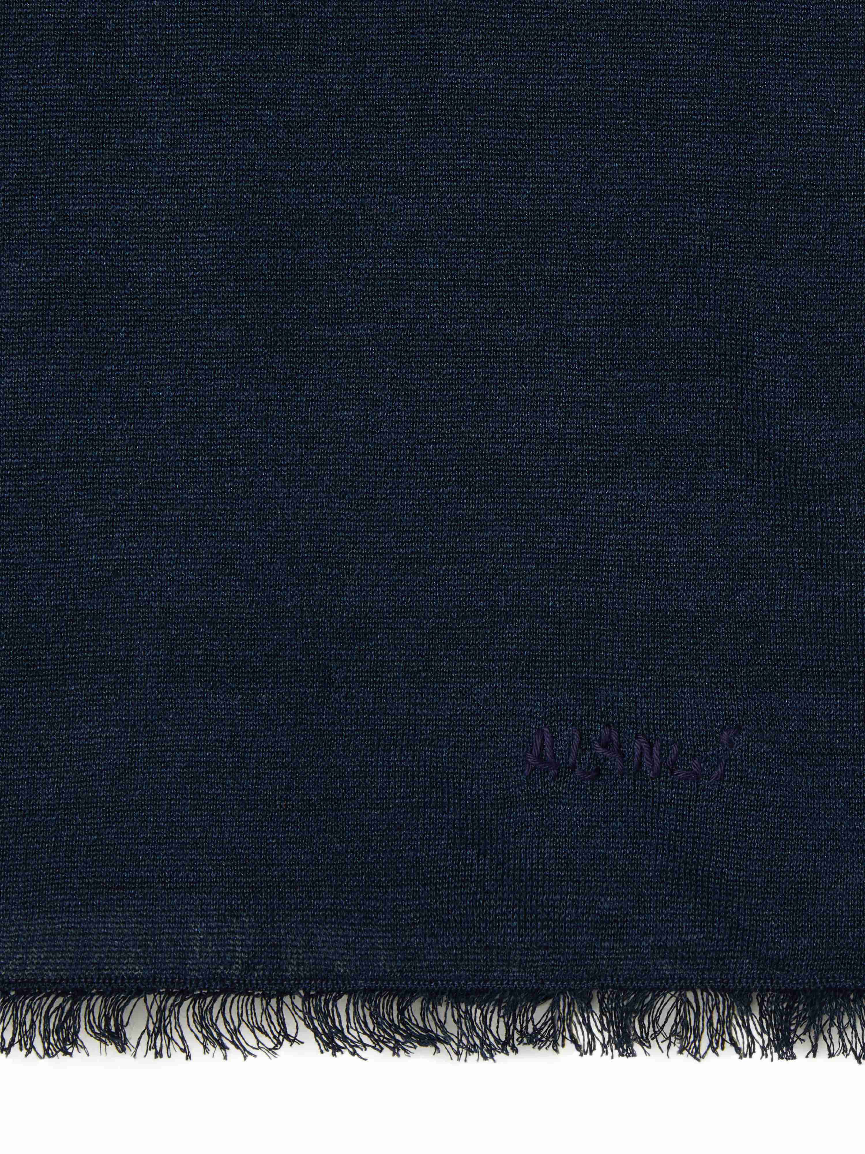 Alanui Linen Knit T-Shirt Navy Blue LMHA043S23FAB001