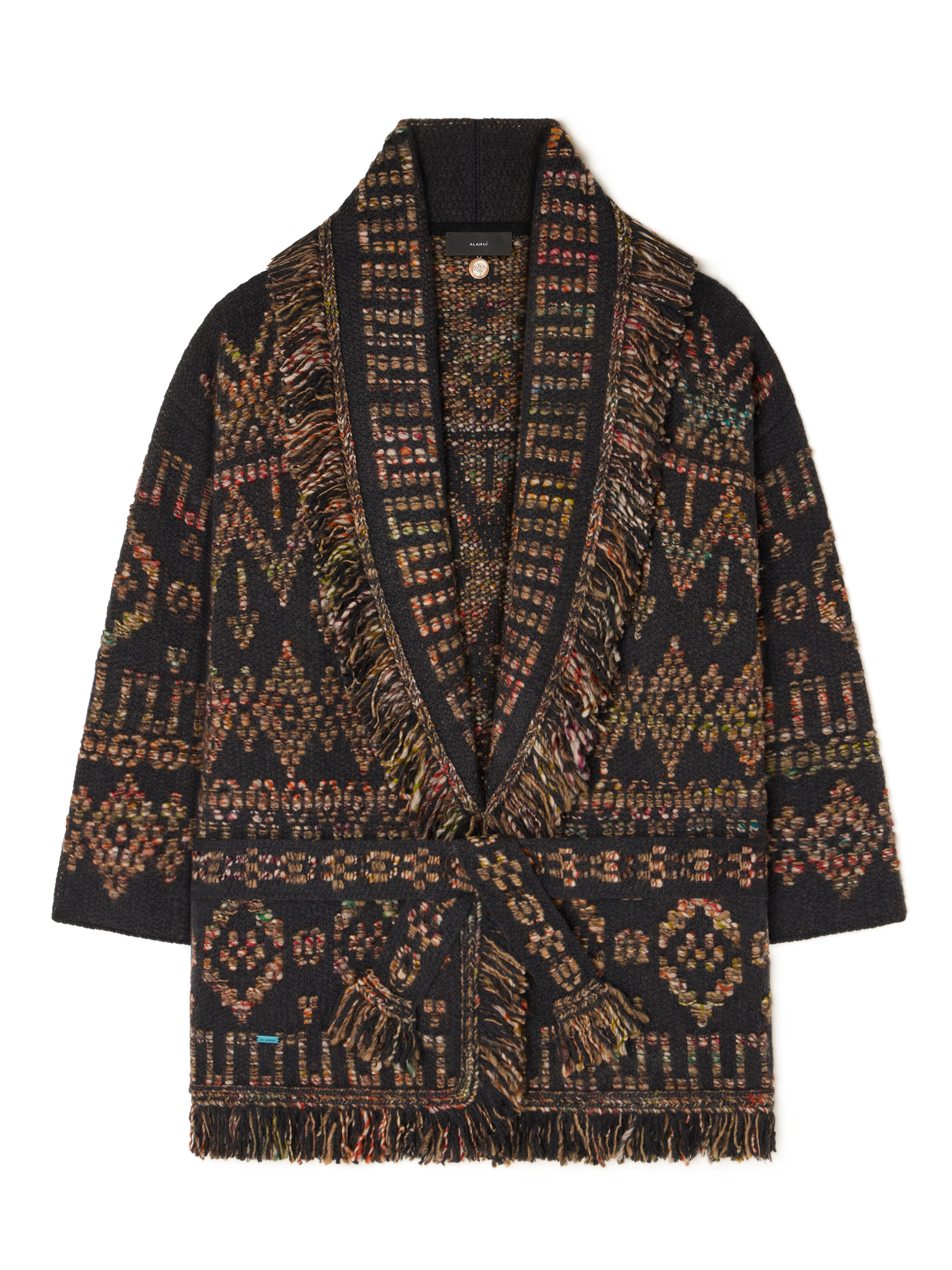 Alanui Grunge Beat Cardigan Charcoal-Multicolor LWHB064E25KNI005